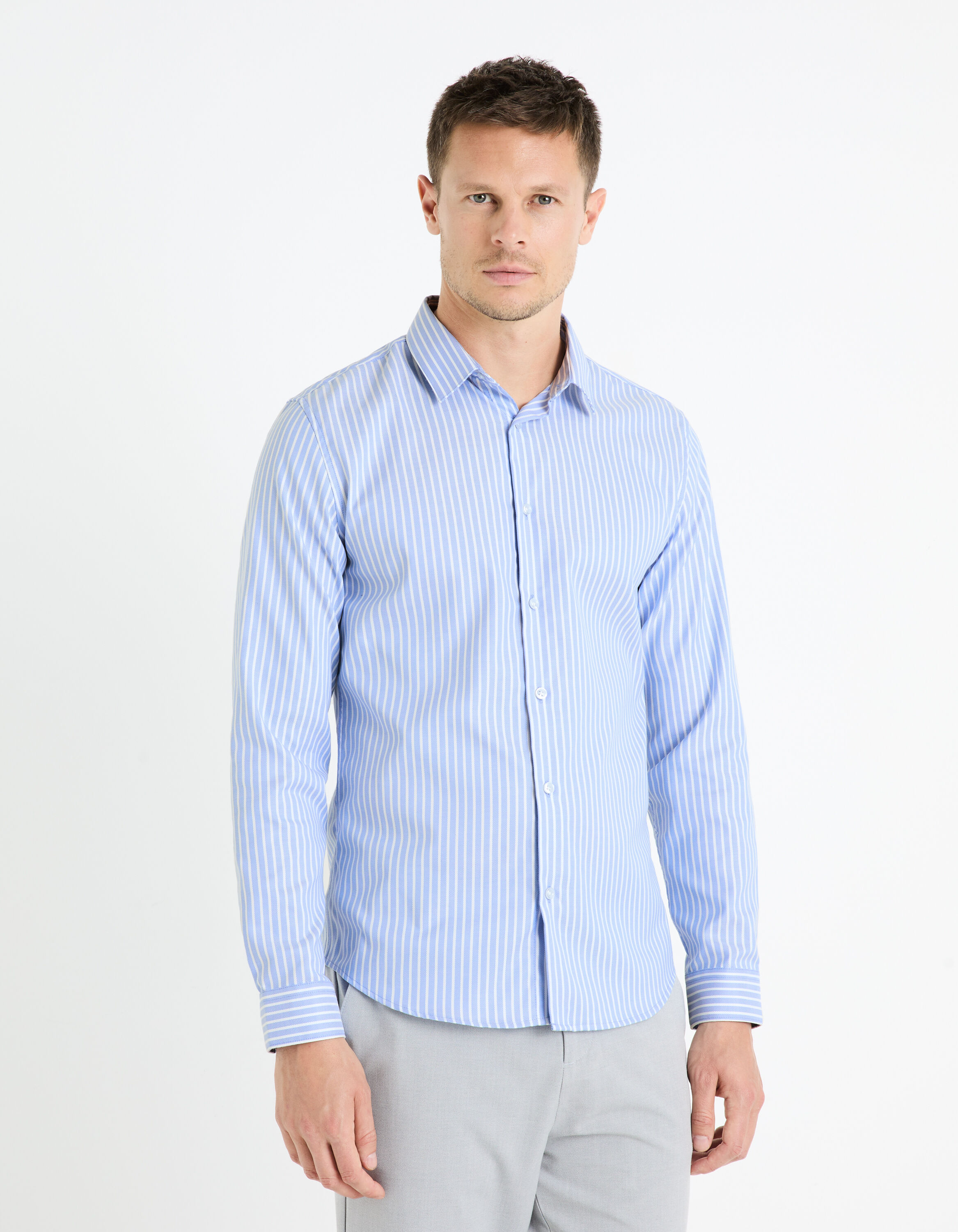 Chemise slim 100% coton - bleu