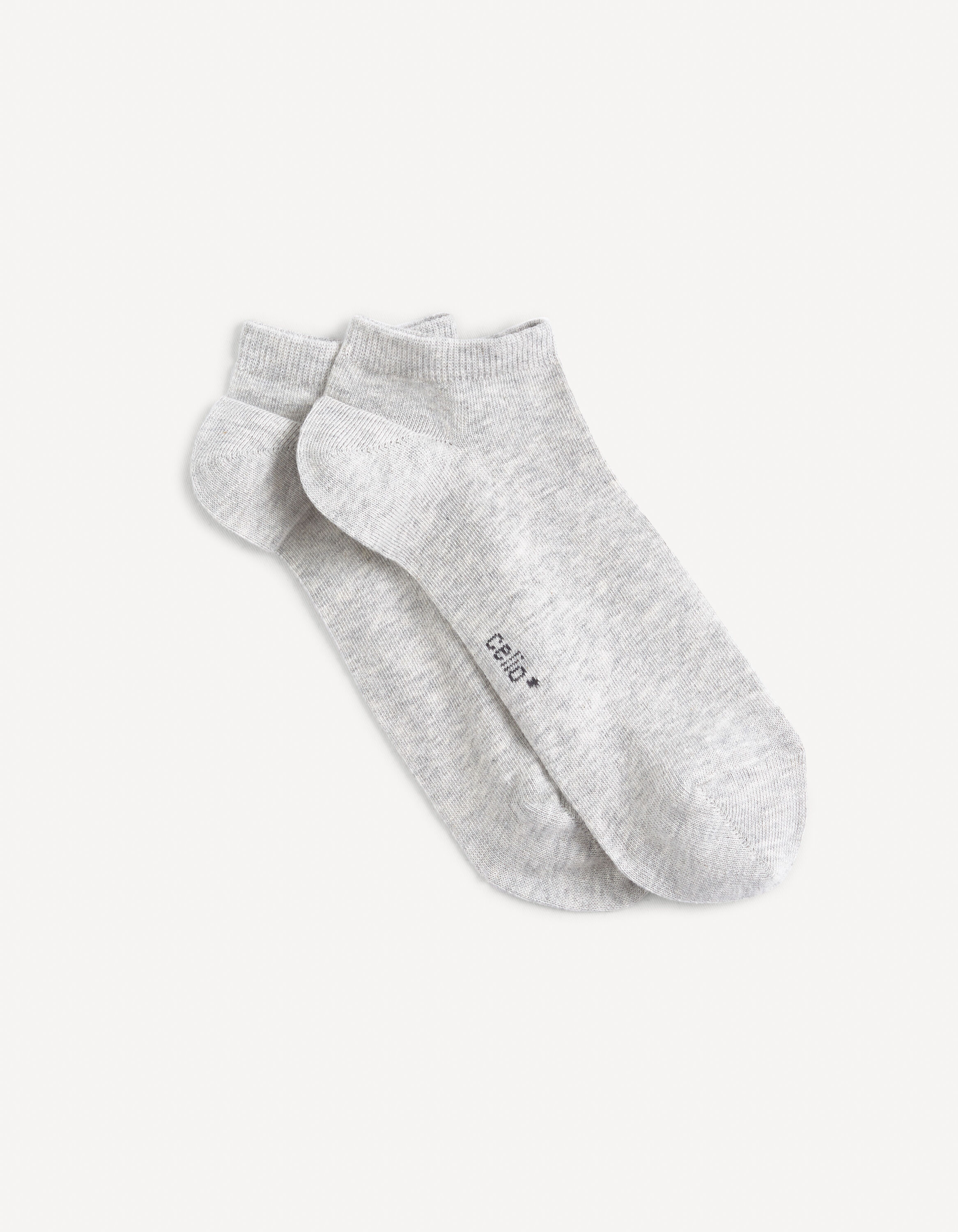 Chaussettes basses coton - gris chin&eacute;