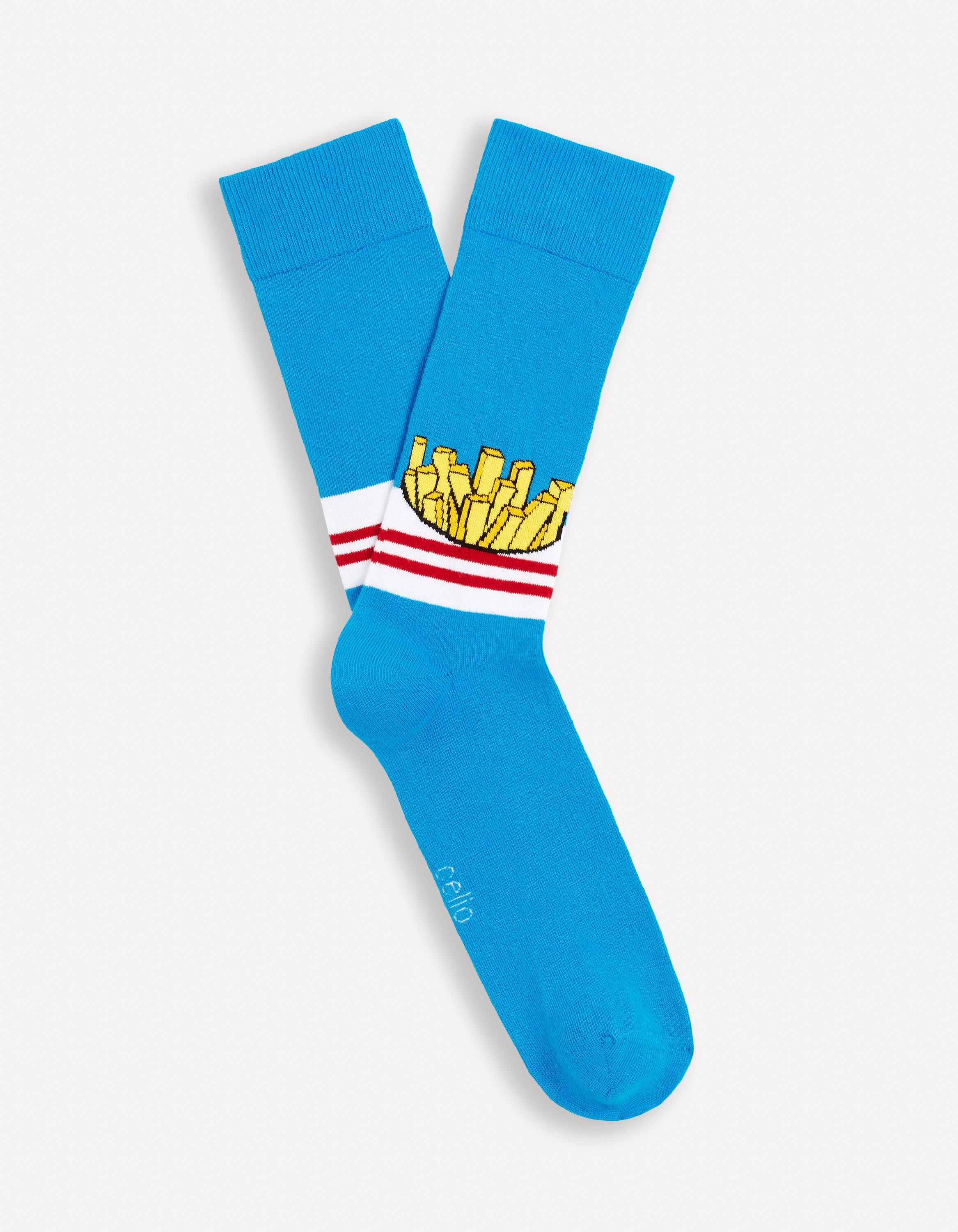 Chaussettes hautes coton - bleu