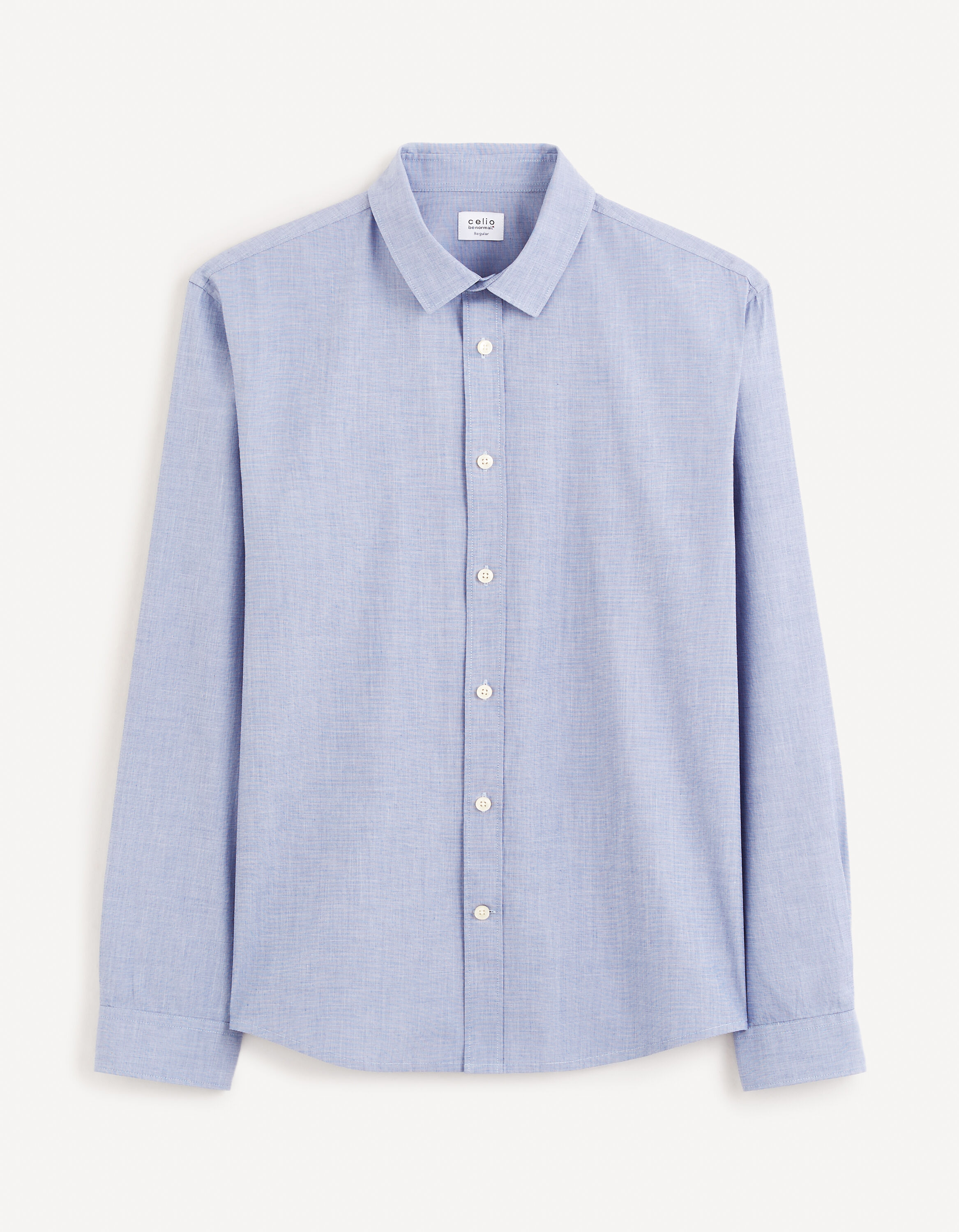 Chemise regular 100% coton - bleu