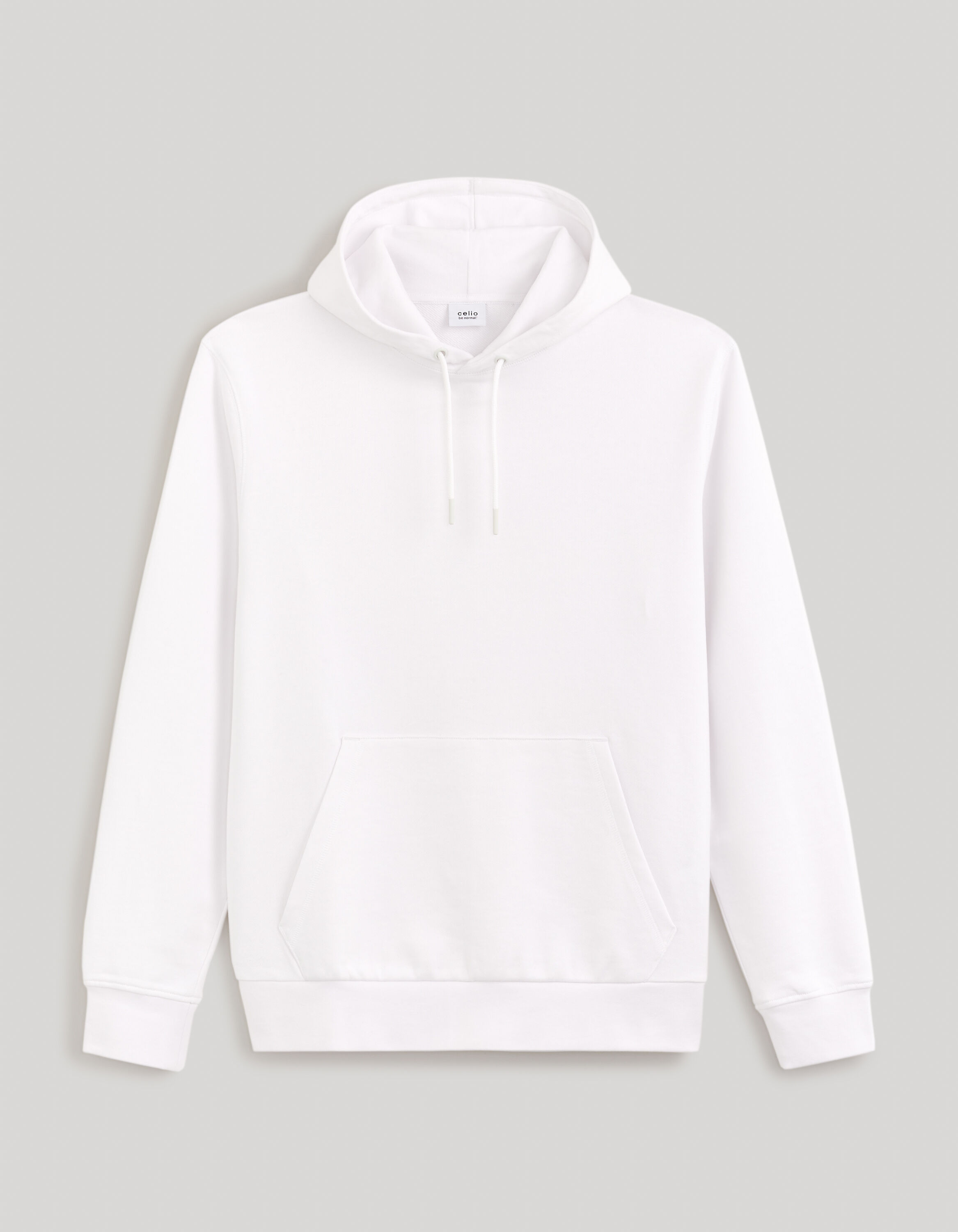 Sweat &agrave; capuche 100% coton - blanc