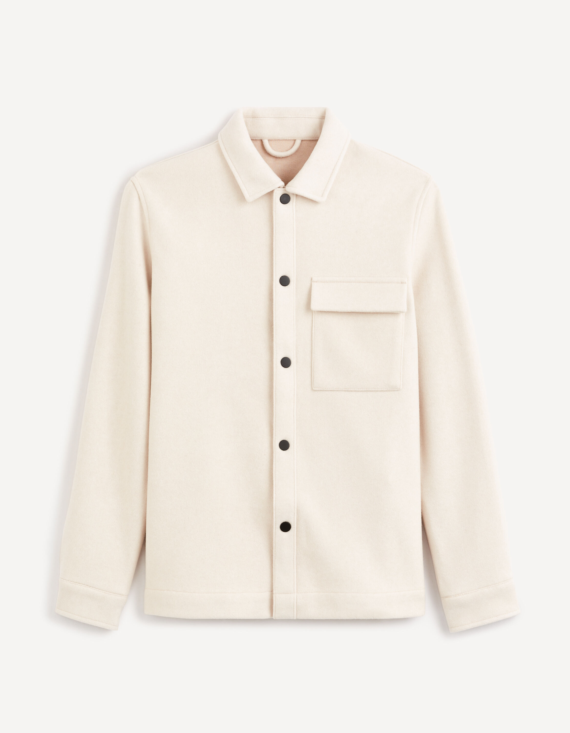 Surchemise oversize en flanelle - &eacute;cru