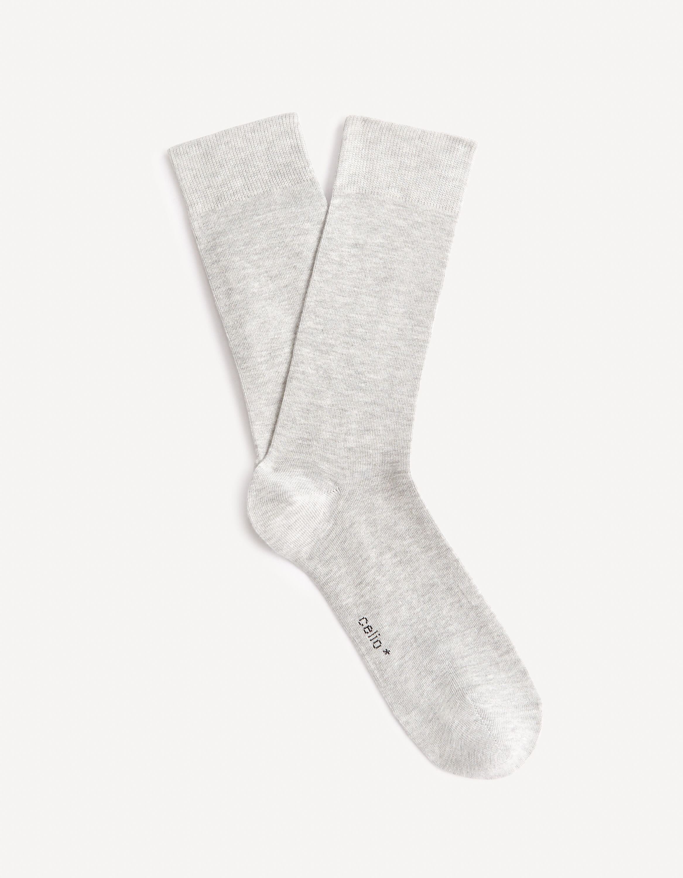 Chaussettes hautes coton - gris chin&eacute;