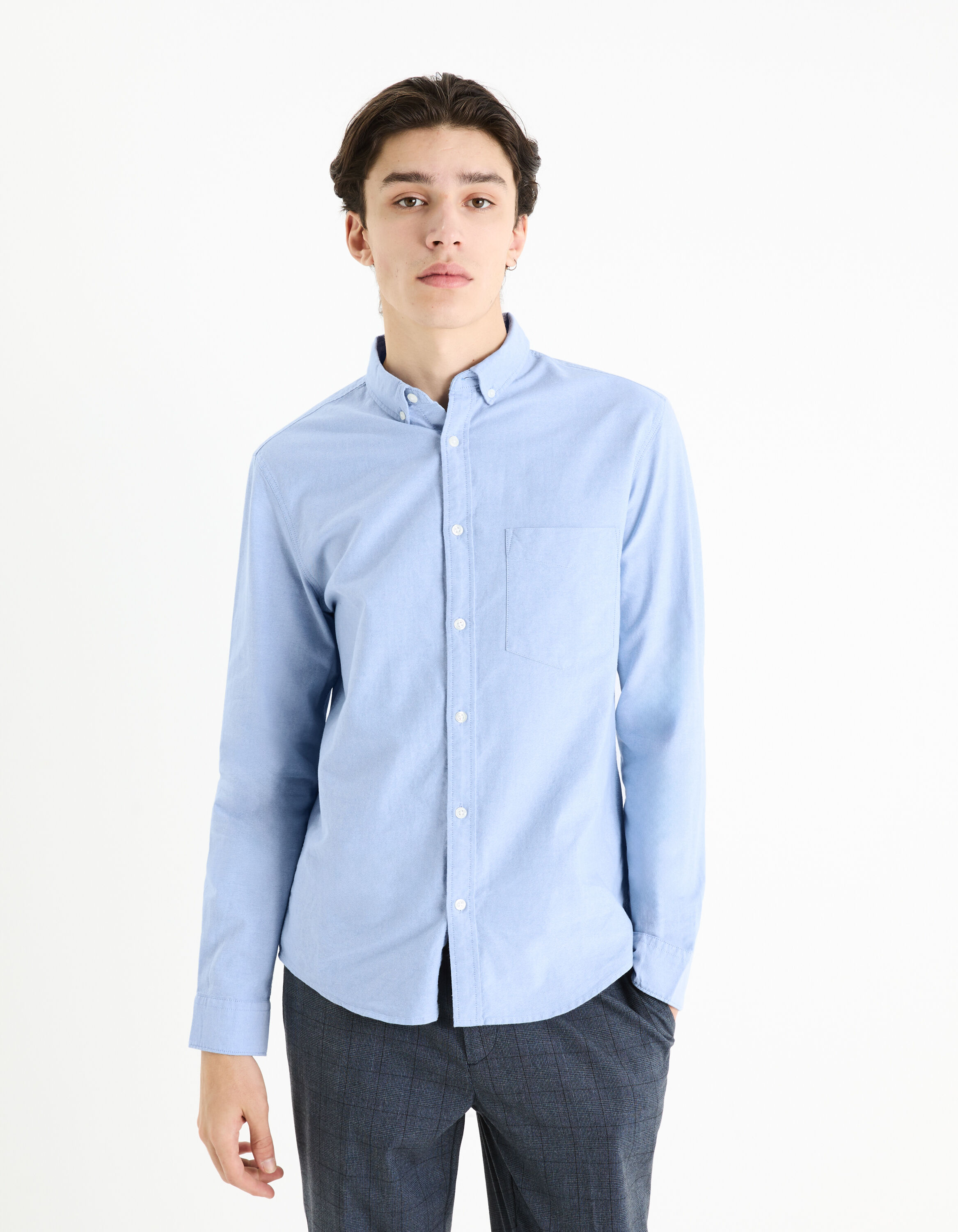 Chemise regular 100% coton oxford - bleu clair