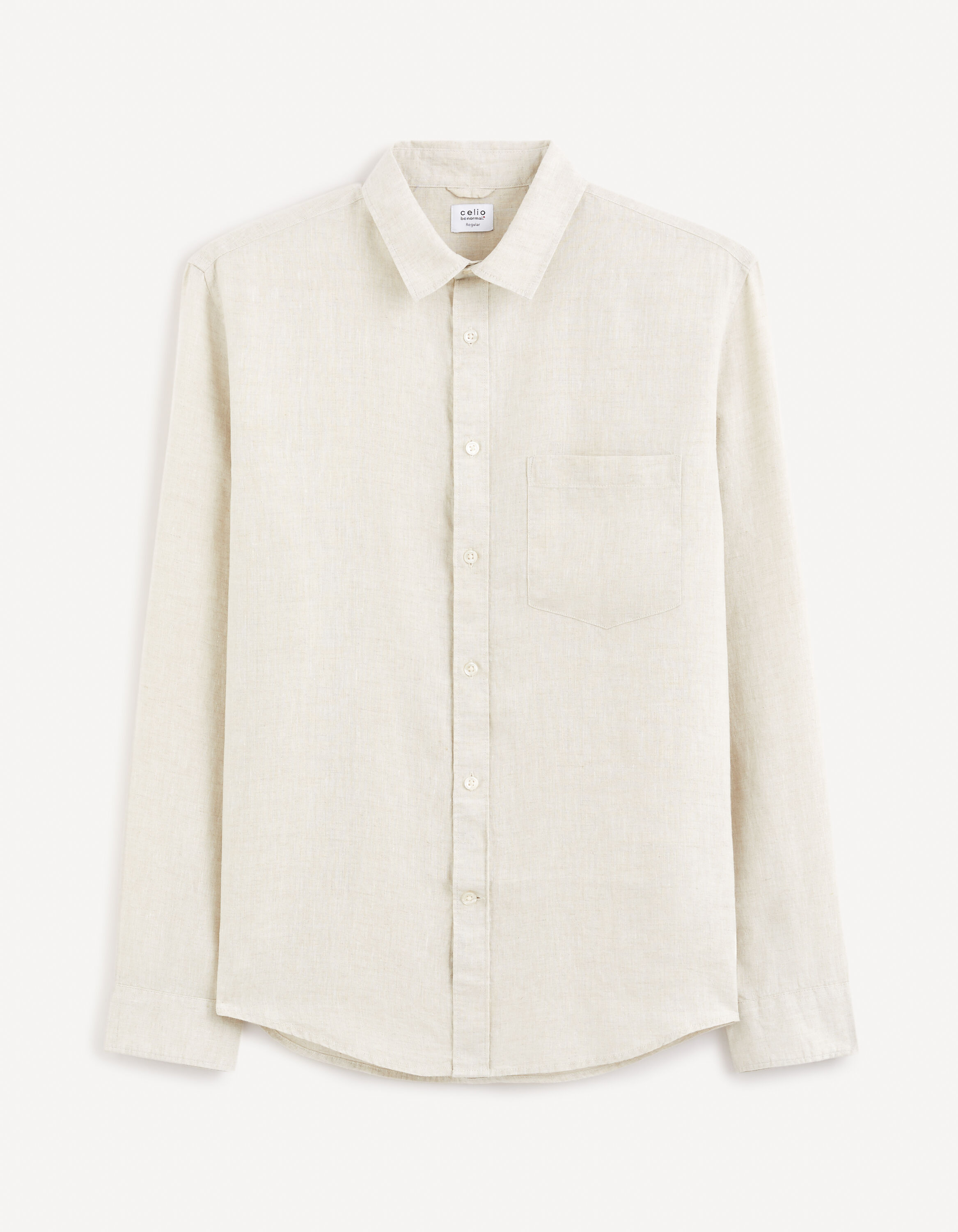 Chemise regular 100% lin - ecru