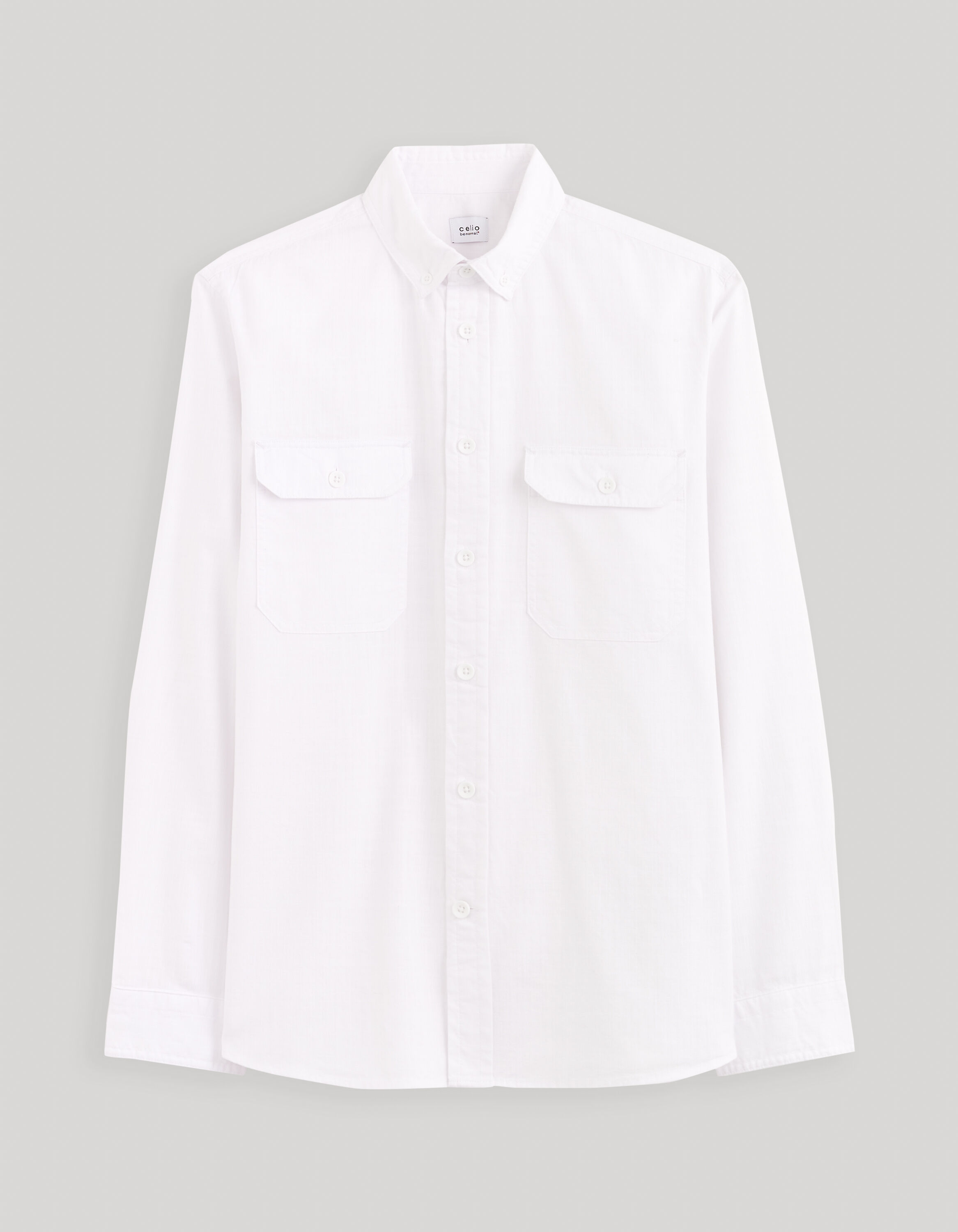 Chemise regular 100% coton - blanc