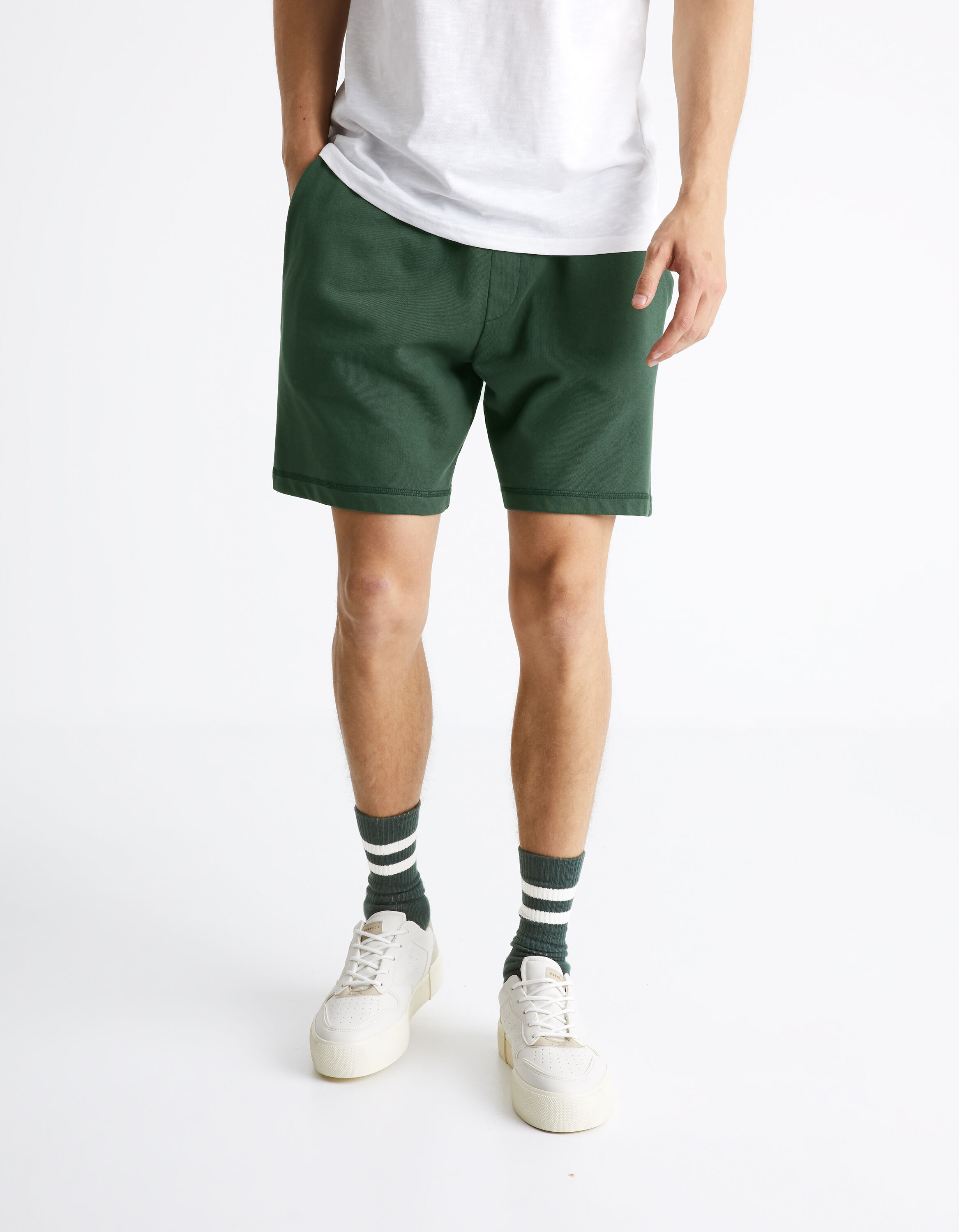 Bermuda 100% coton - vert sapin