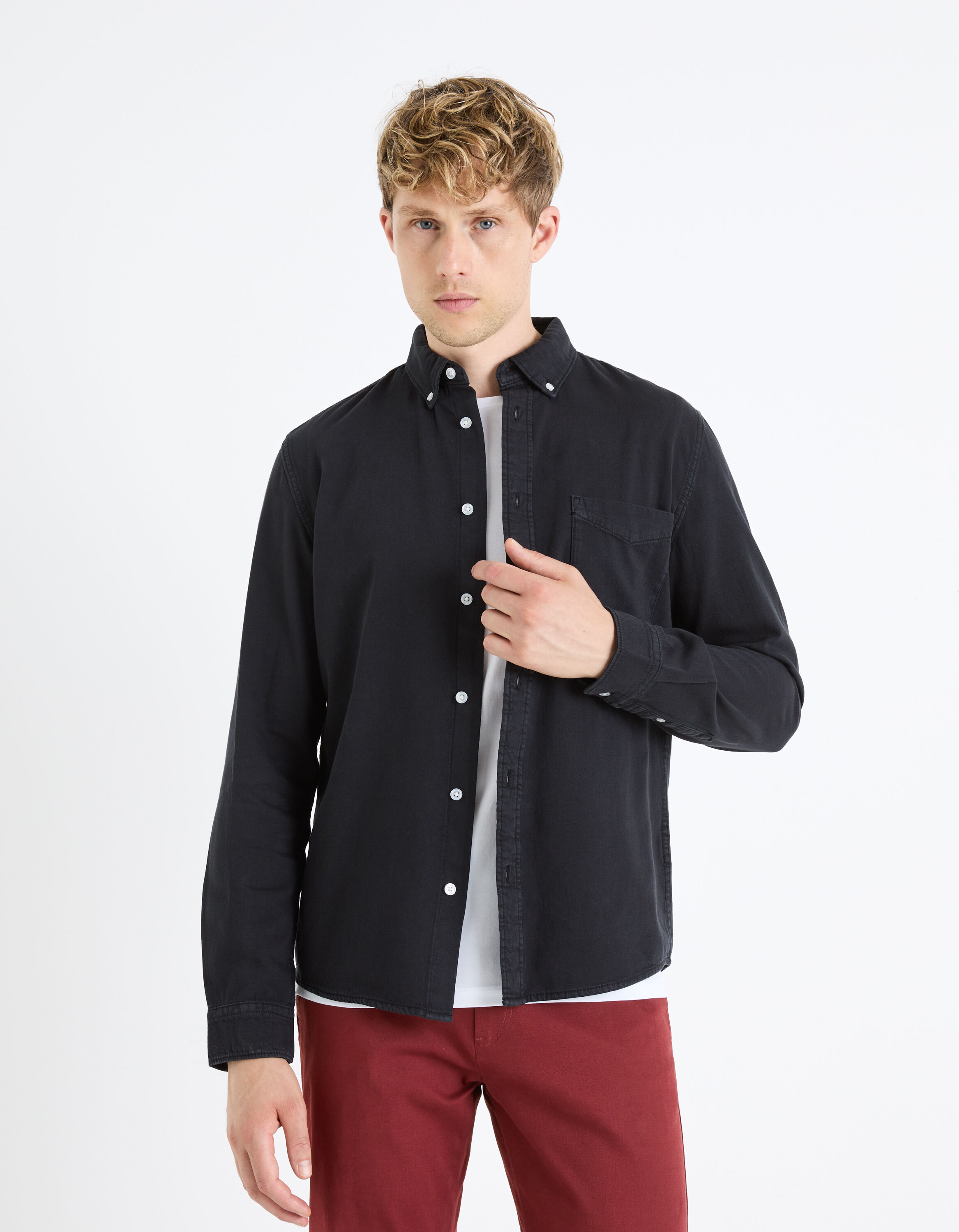 Chemise en jean regular 100% coton - noir