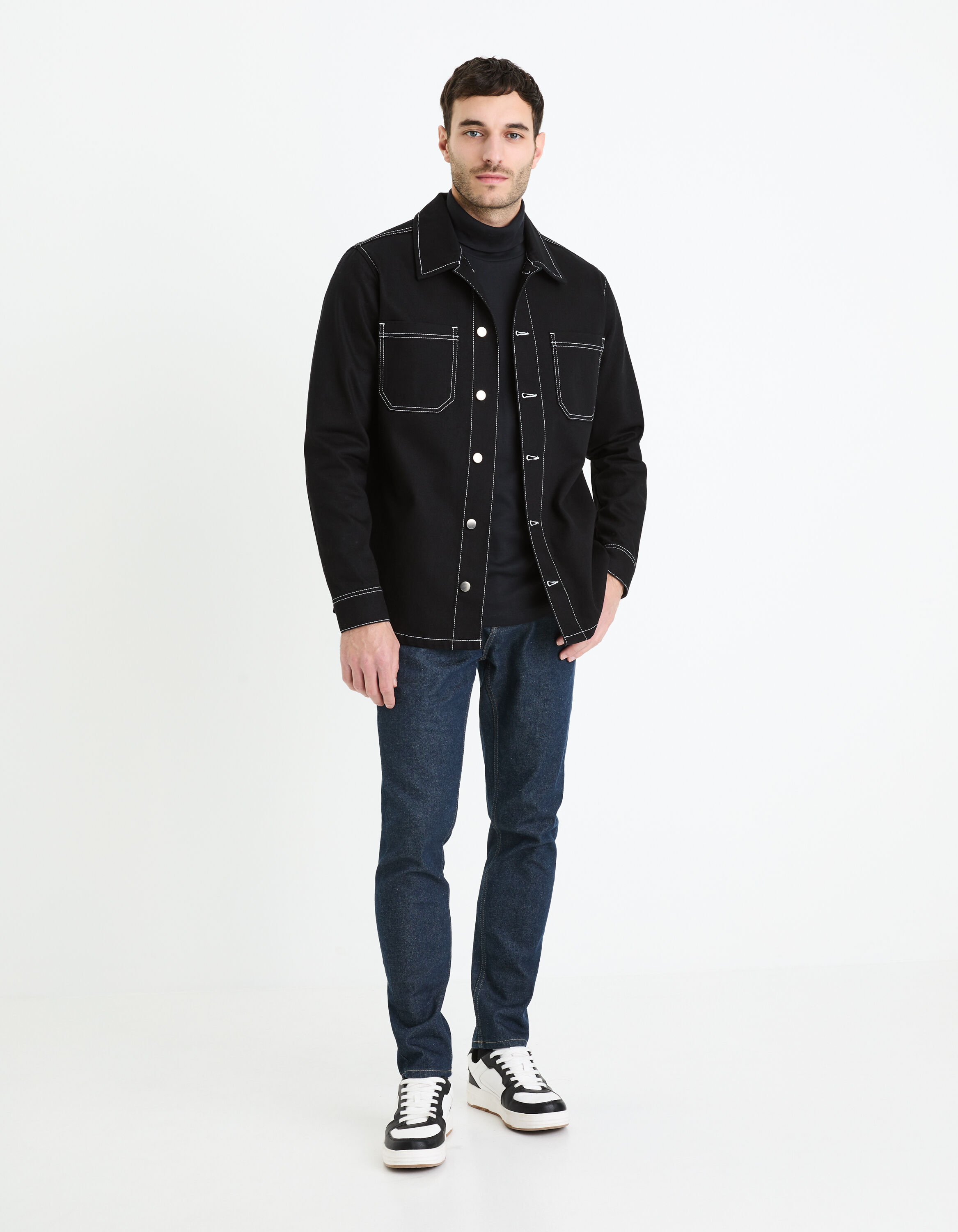 Surchemise oversize 100% coton - noir