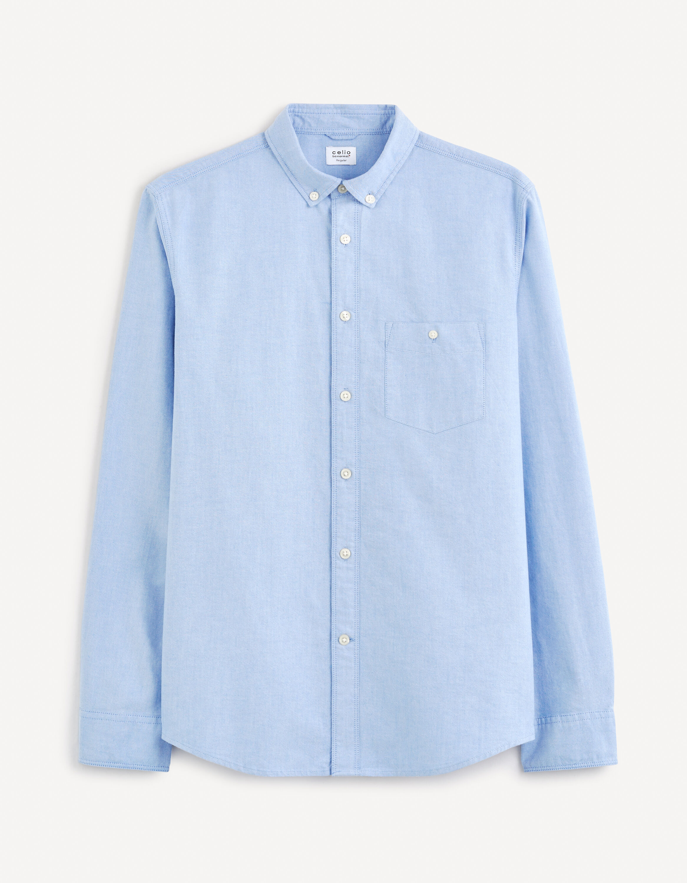Chemise regular 100% coton oxford - bleu clair