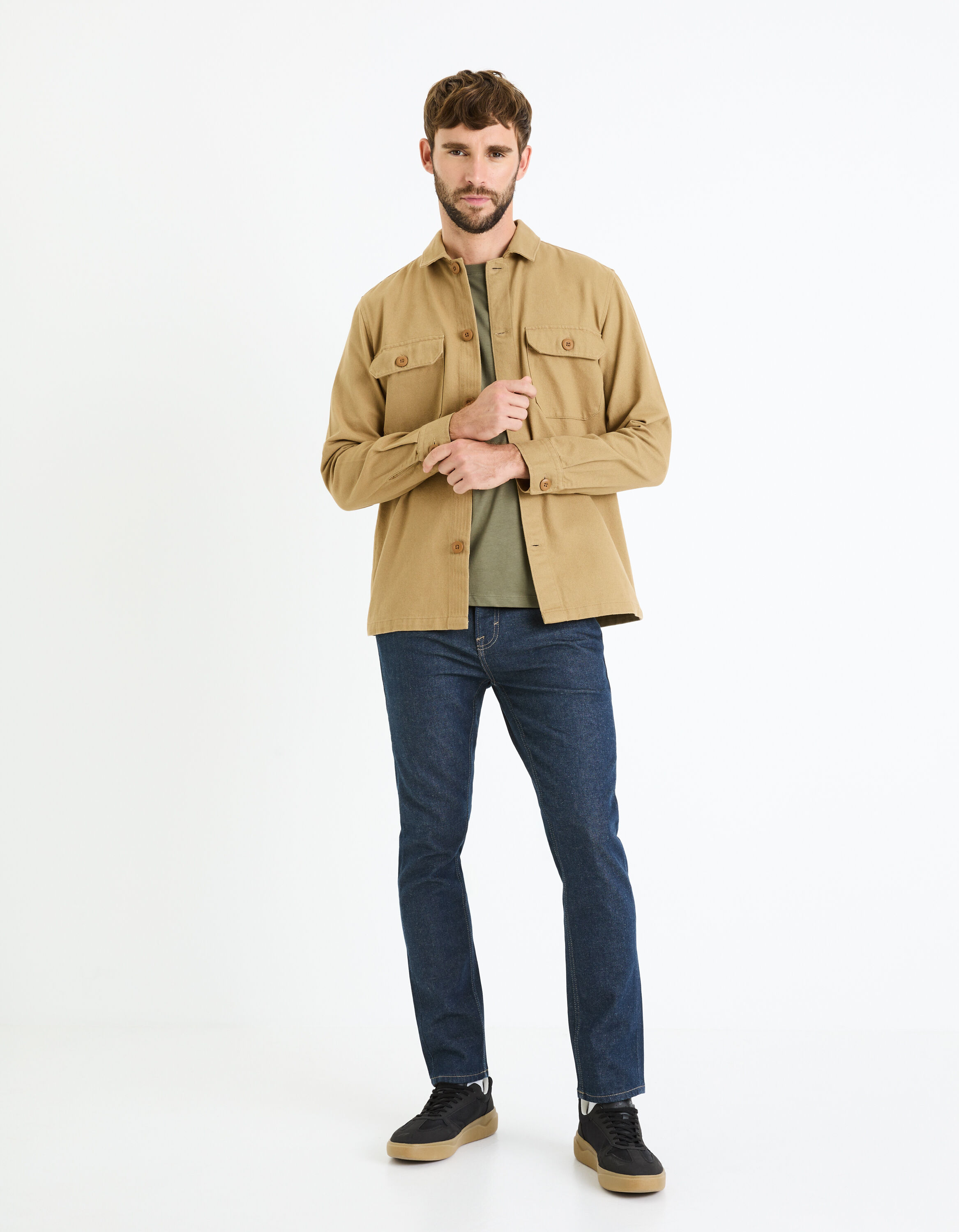 Surchemise oversize 100% coton - camel