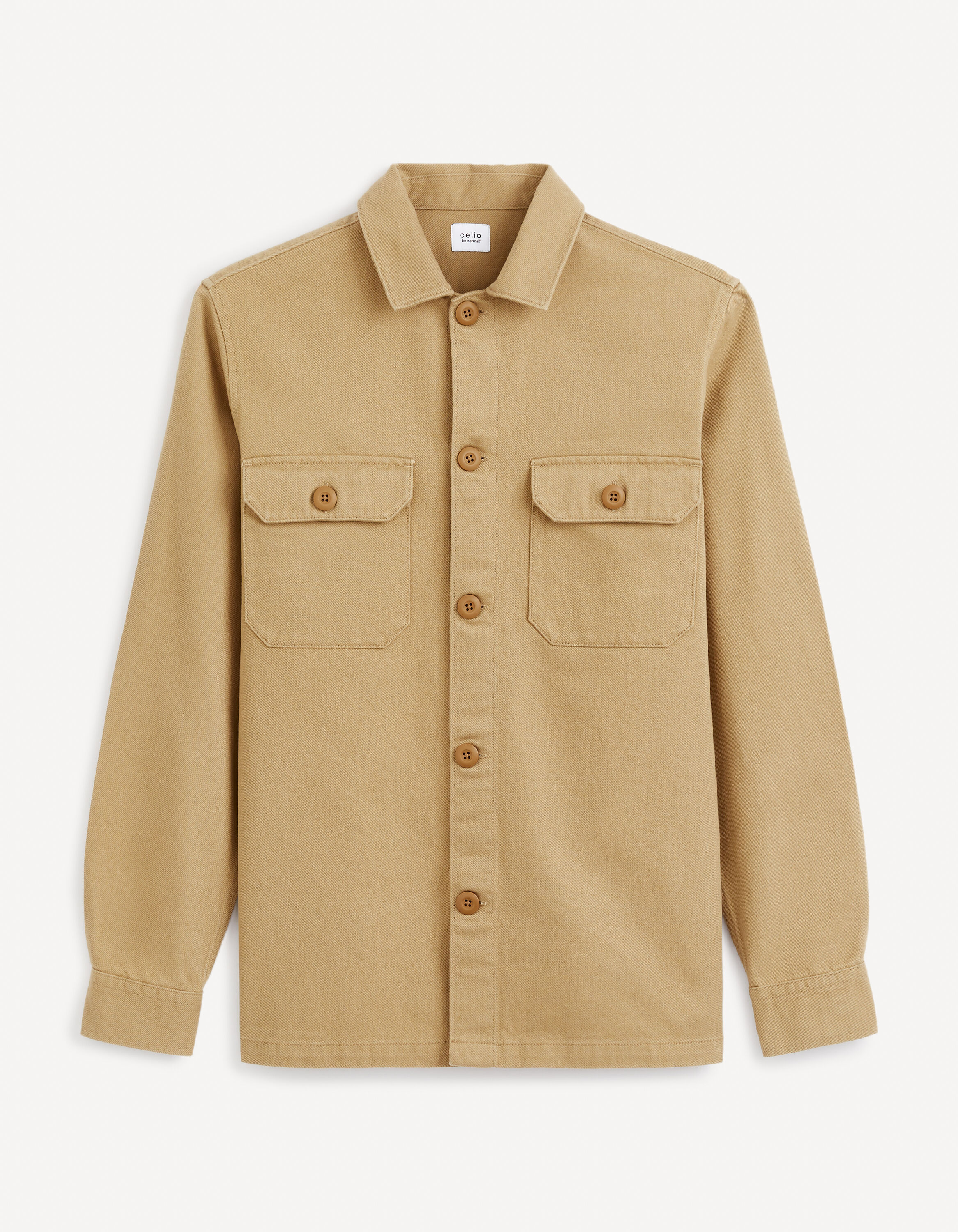 Surchemise oversize 100% coton - camel