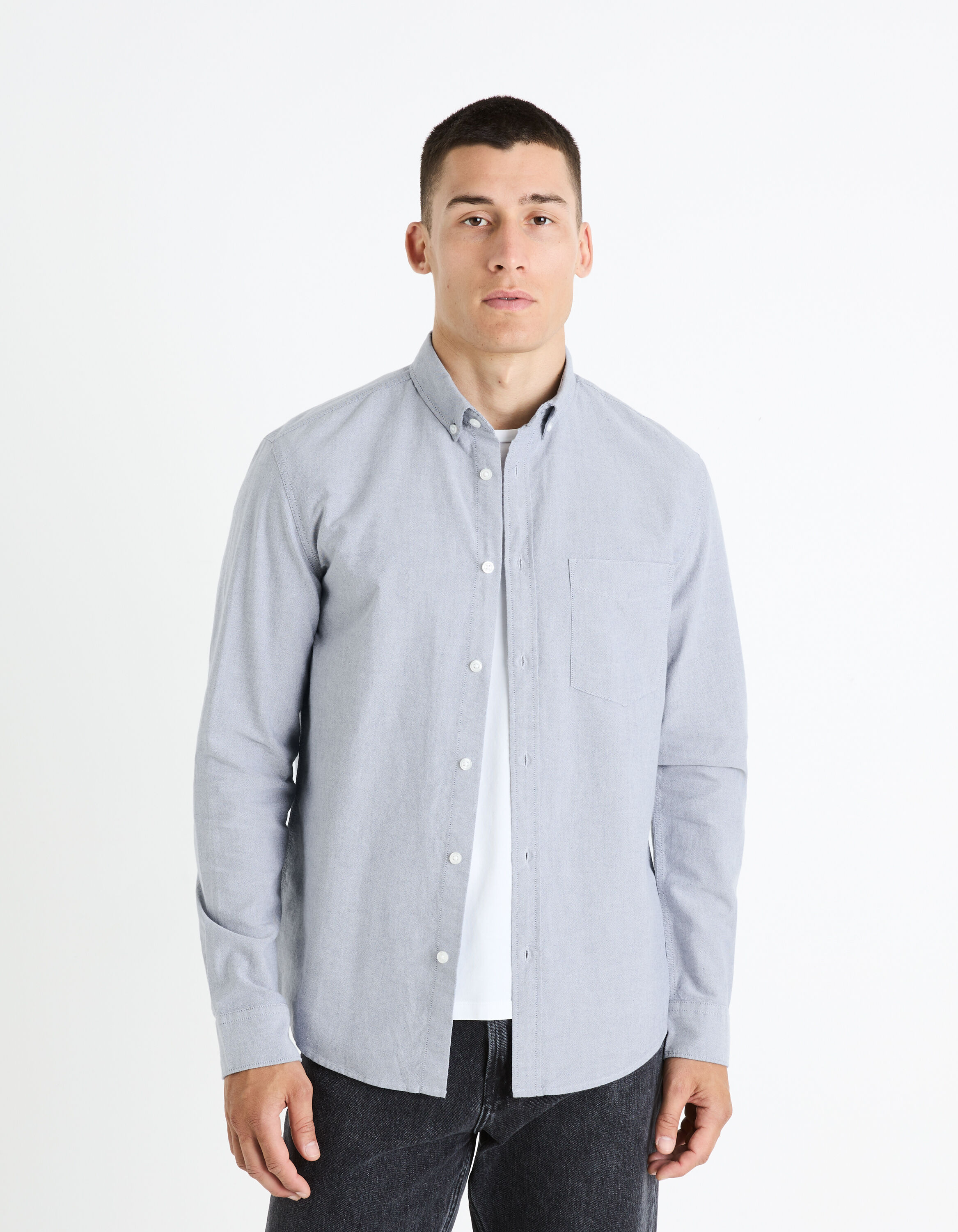 Chemise regular 100% coton oxford - marine