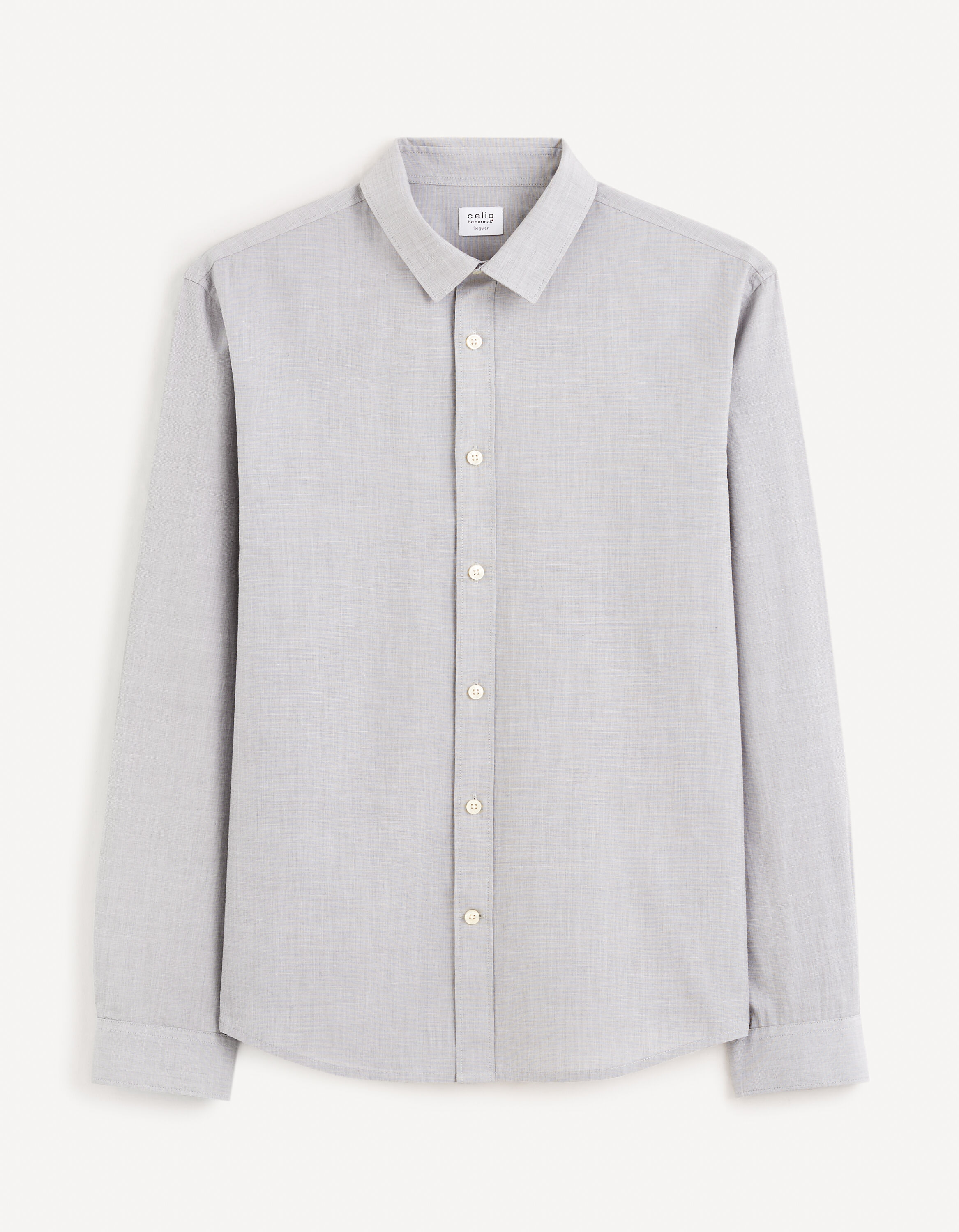 Chemise regular 100% coton - gris chine