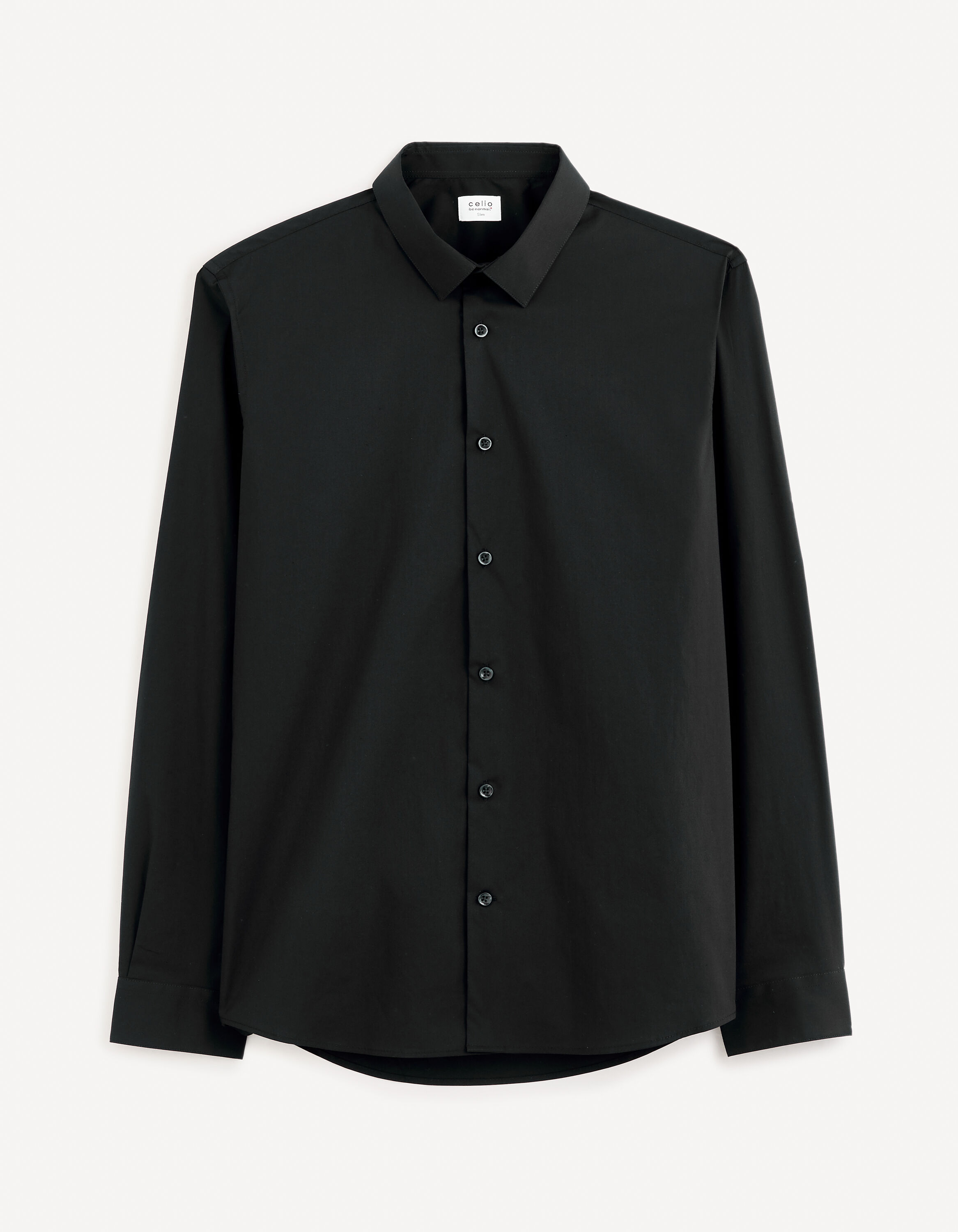 Chemise slim coton stretch - noir