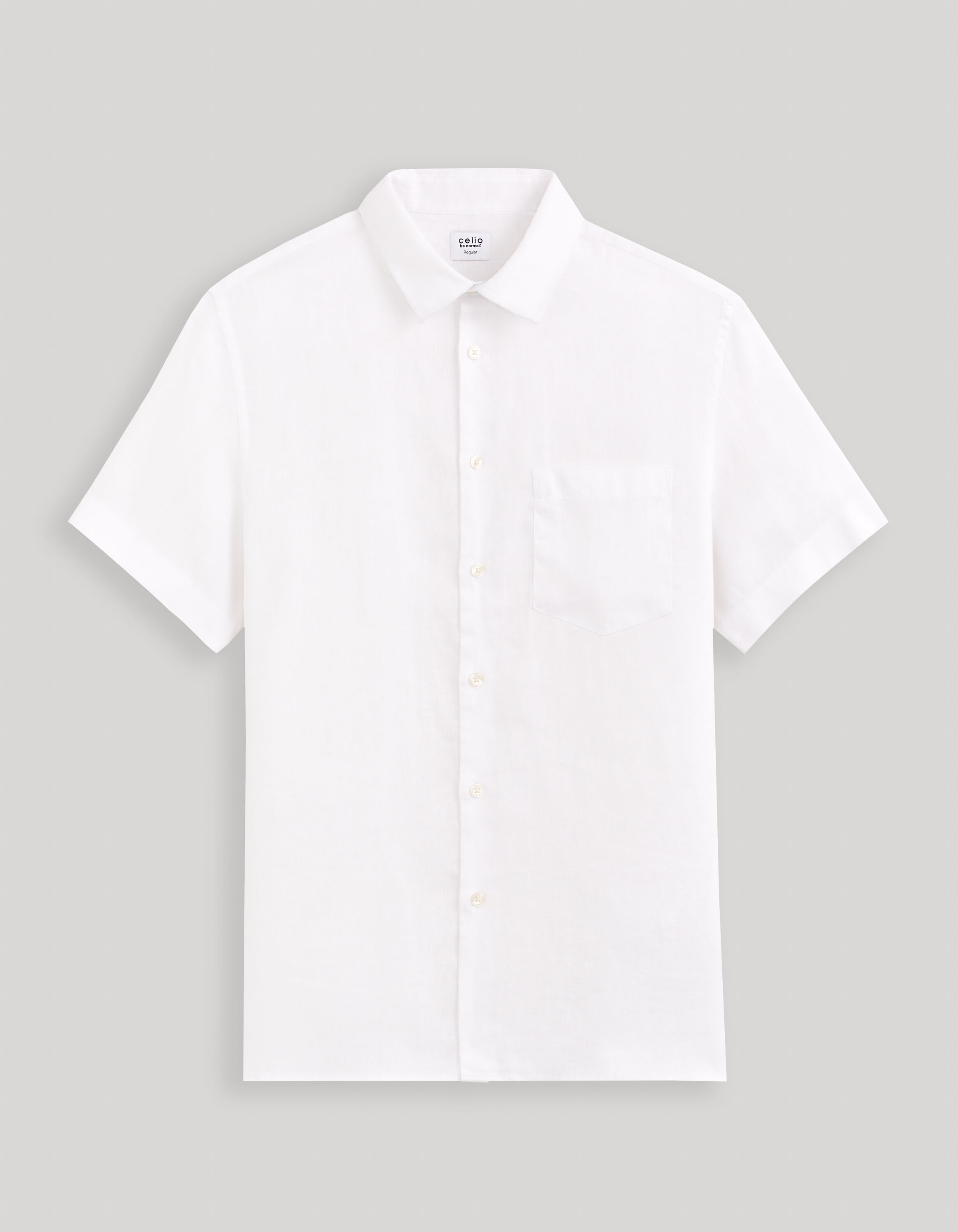 Chemise regular 100% lin - blanc