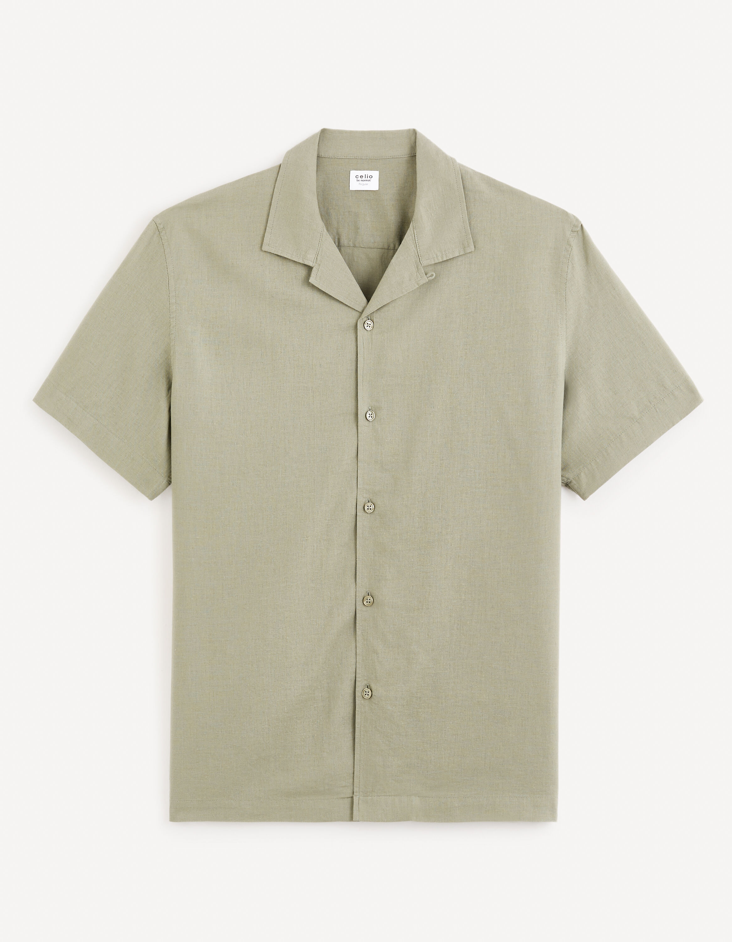 Chemise relax lin coton - kaki