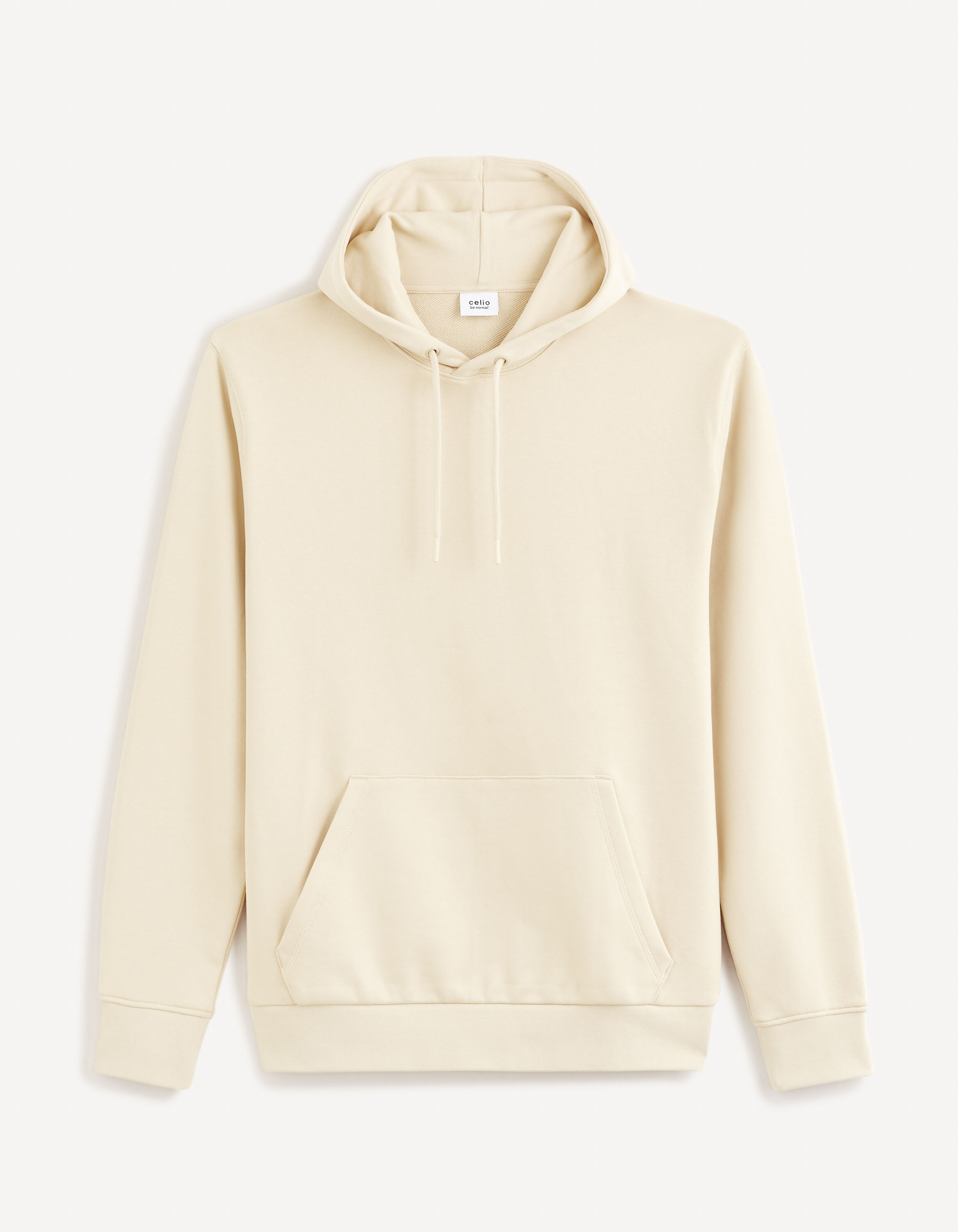 Sweat &agrave; capuche 100% coton - beige