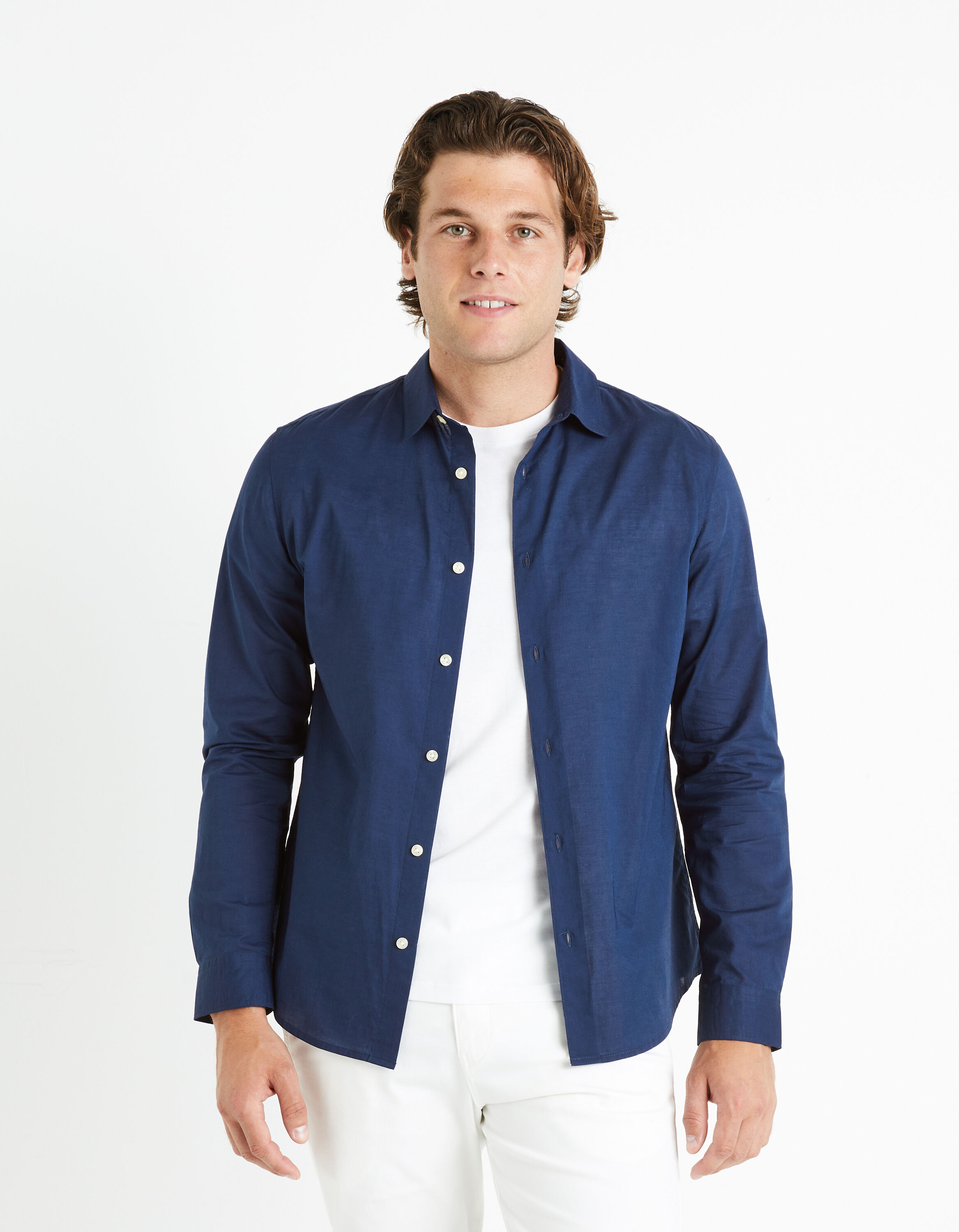 Chemise regular 100% coton - marine