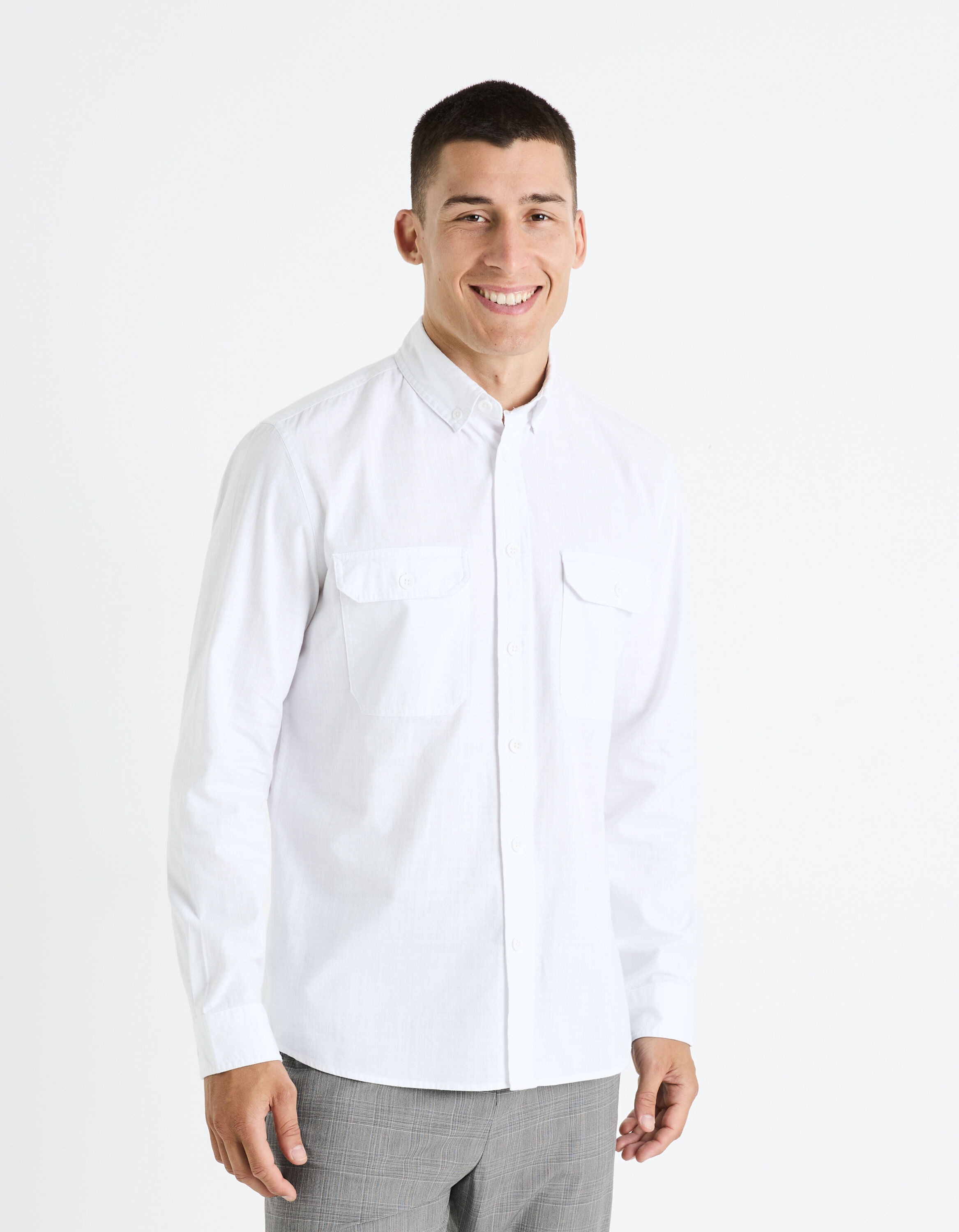 Chemise regular 100% coton - blanc