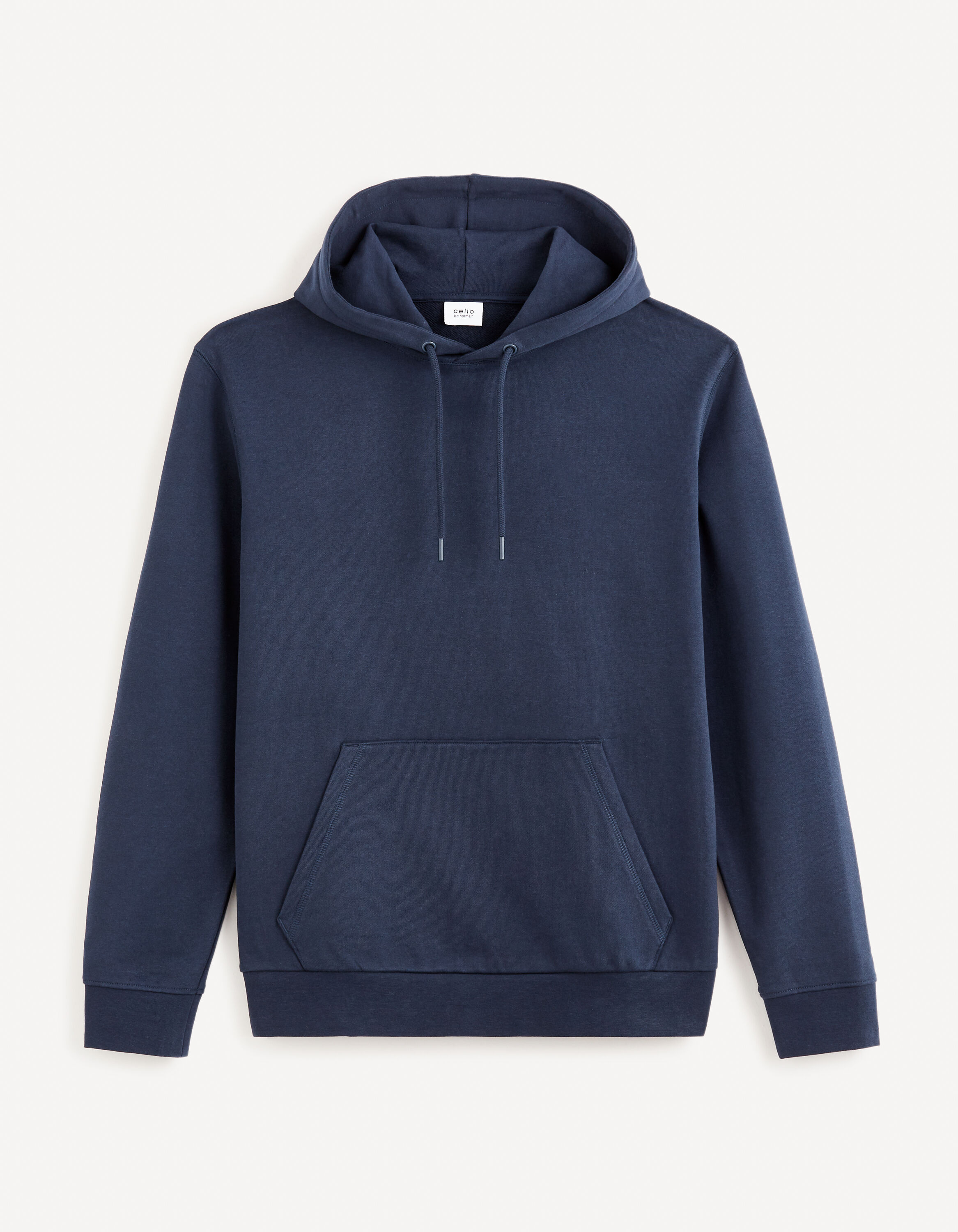 Sweat &agrave; capuche 100% coton - marine