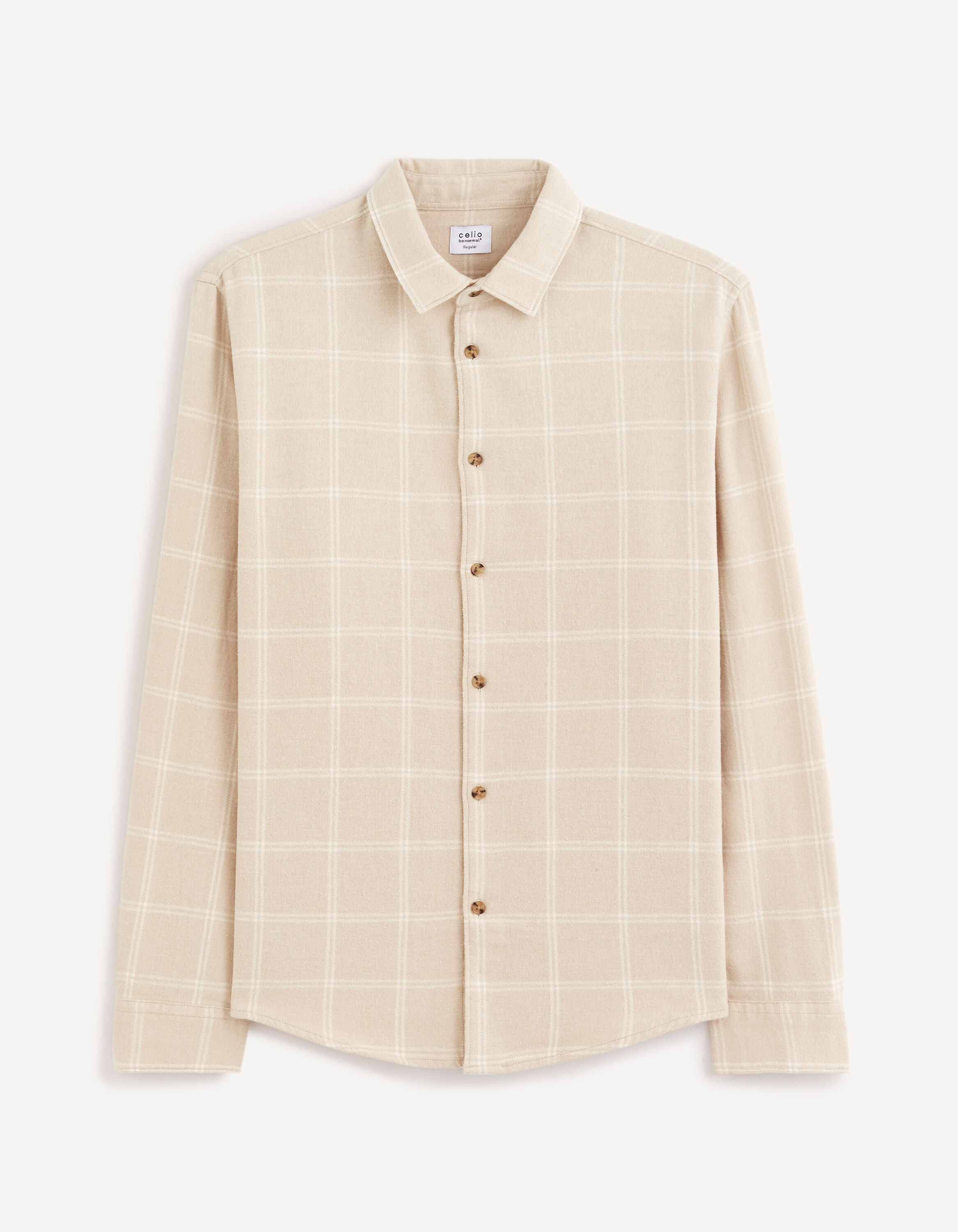 Chemise regular 100% coton - beige