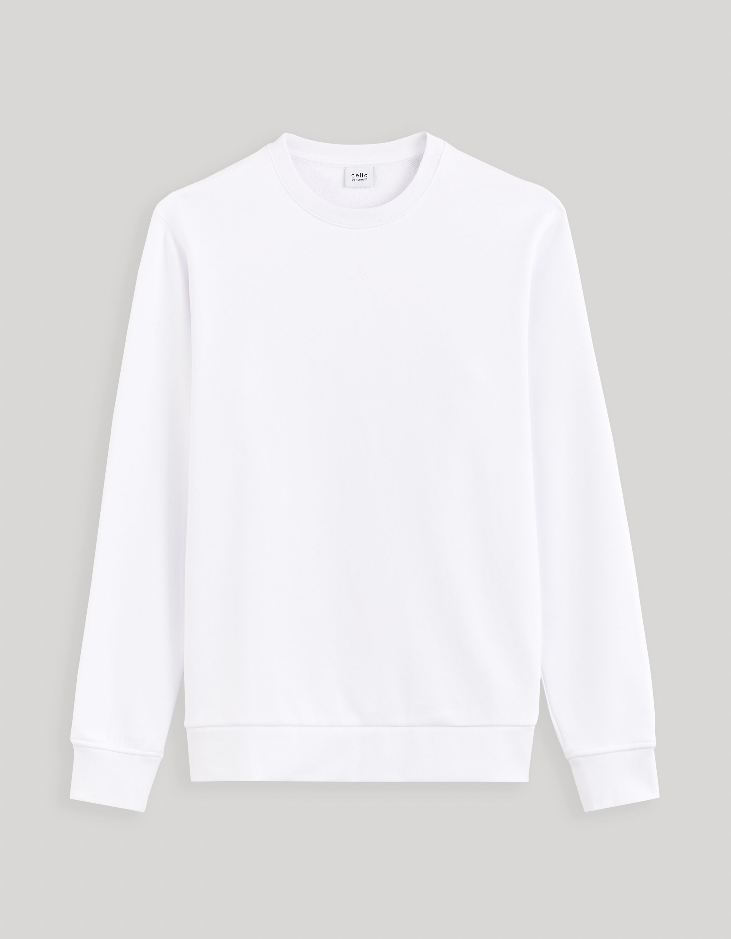 Sweat col rond 100% coton - blanc