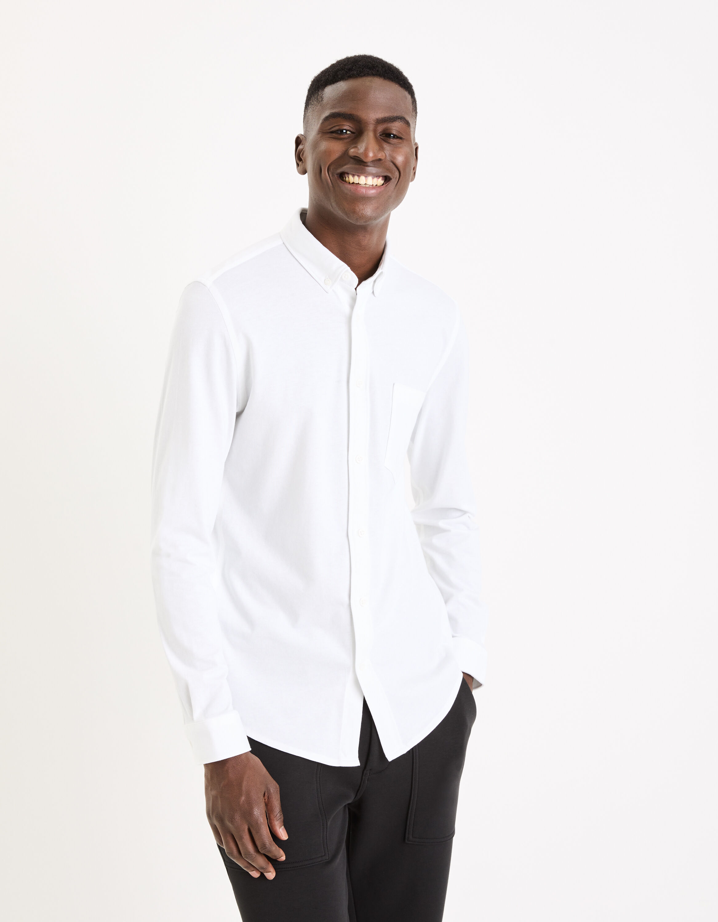 Chemise regular 100% coton - blanc