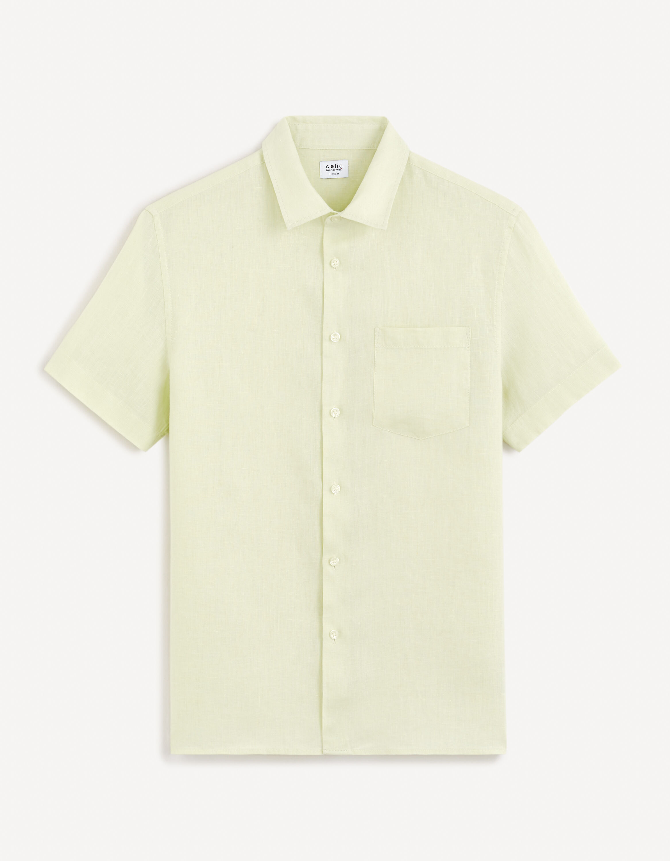 Chemise regular 100% lin - vert