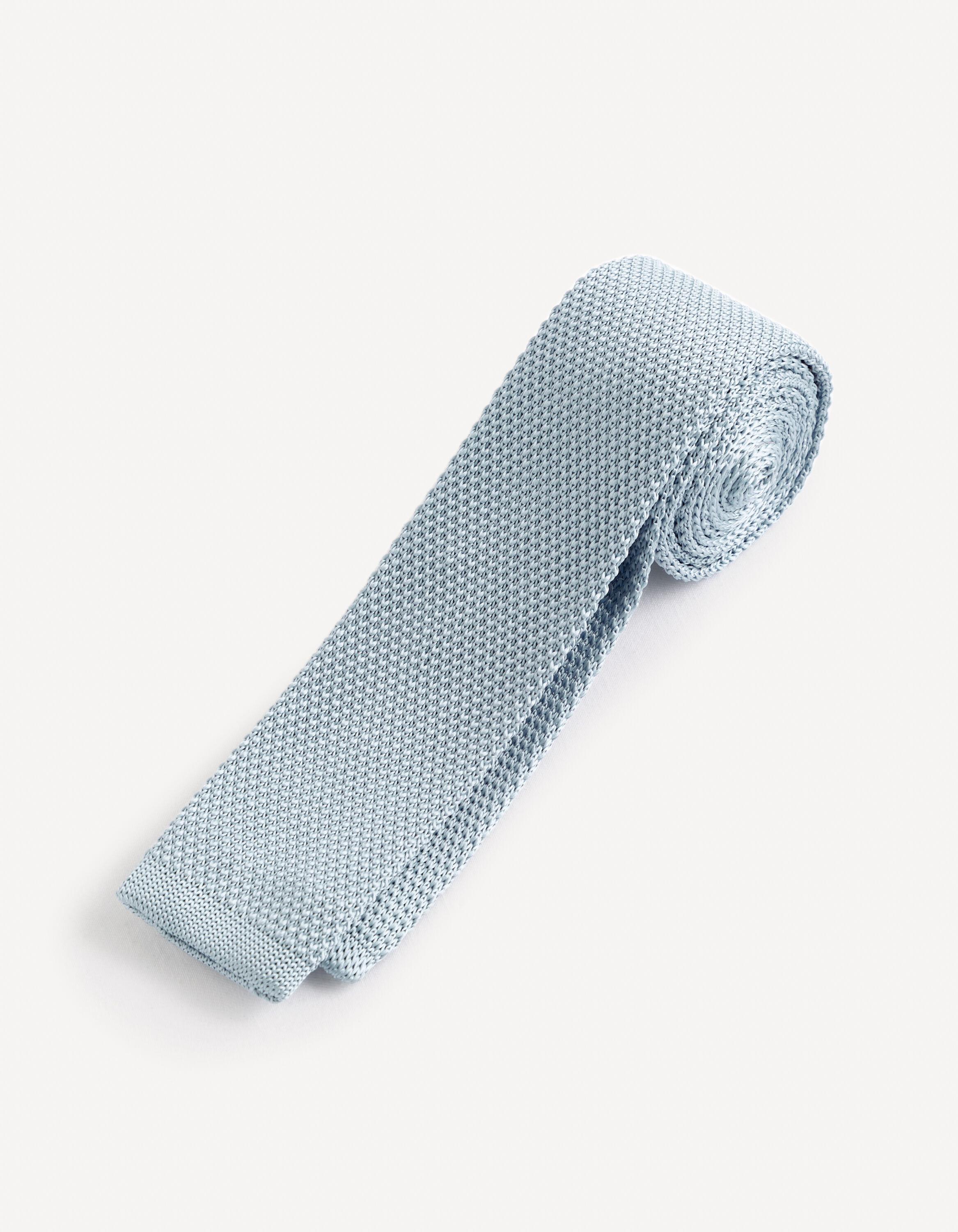 Cravate imitation maille coton - bleu ciel
