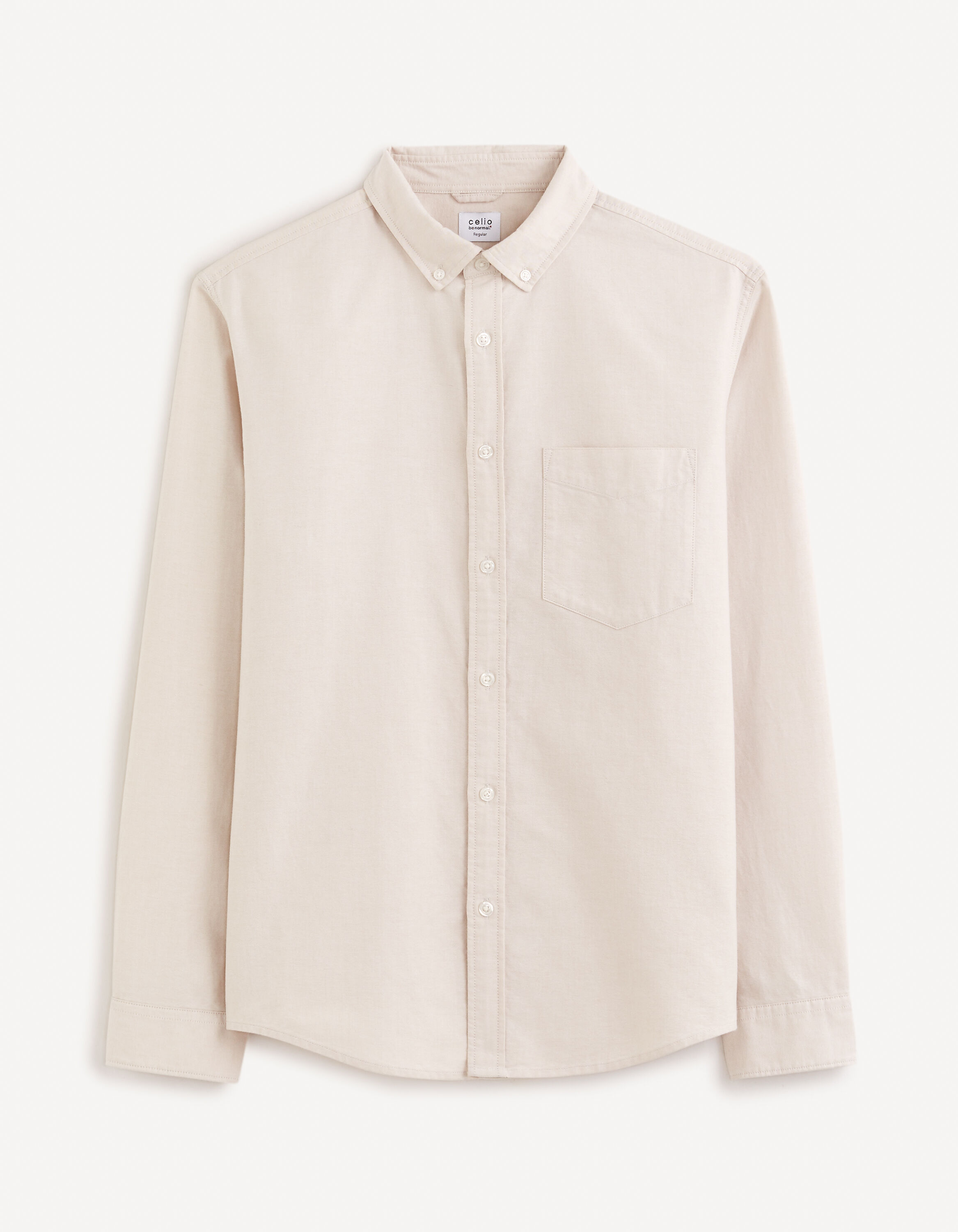 Chemise regular 100% coton oxford - beige