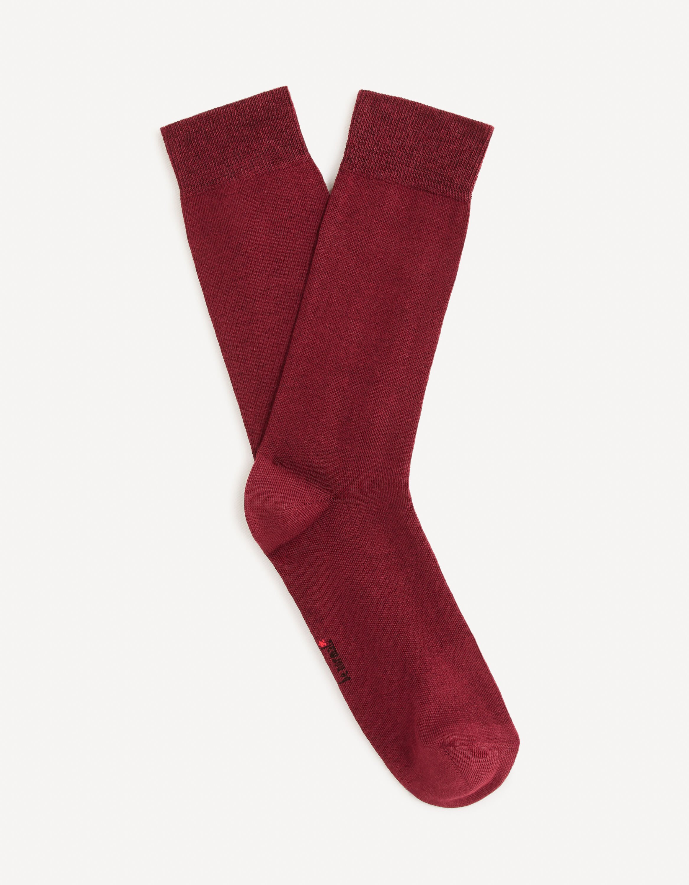 Chaussettes hautes coton - bordeaux