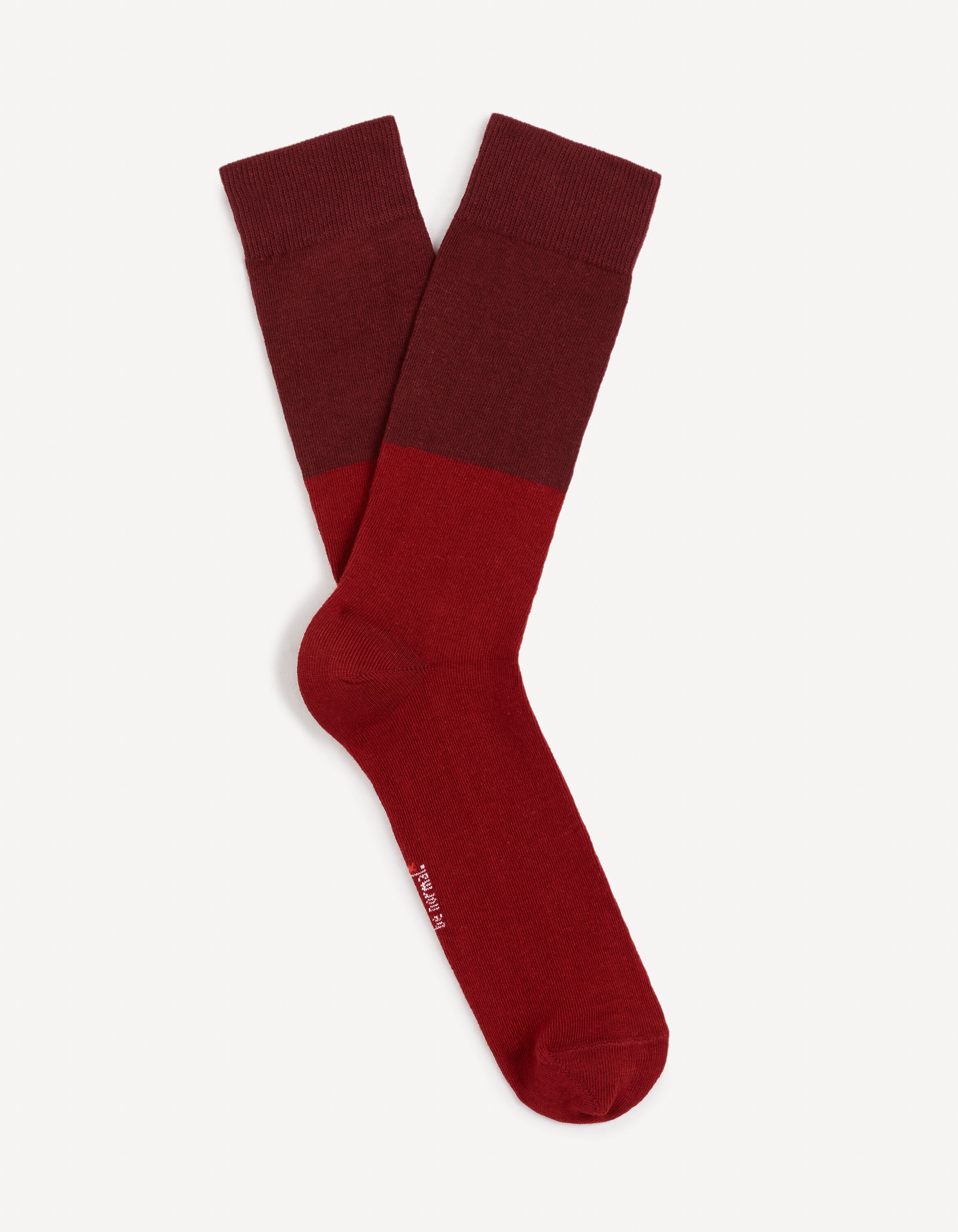 Chaussettes hautes coton - bordeaux