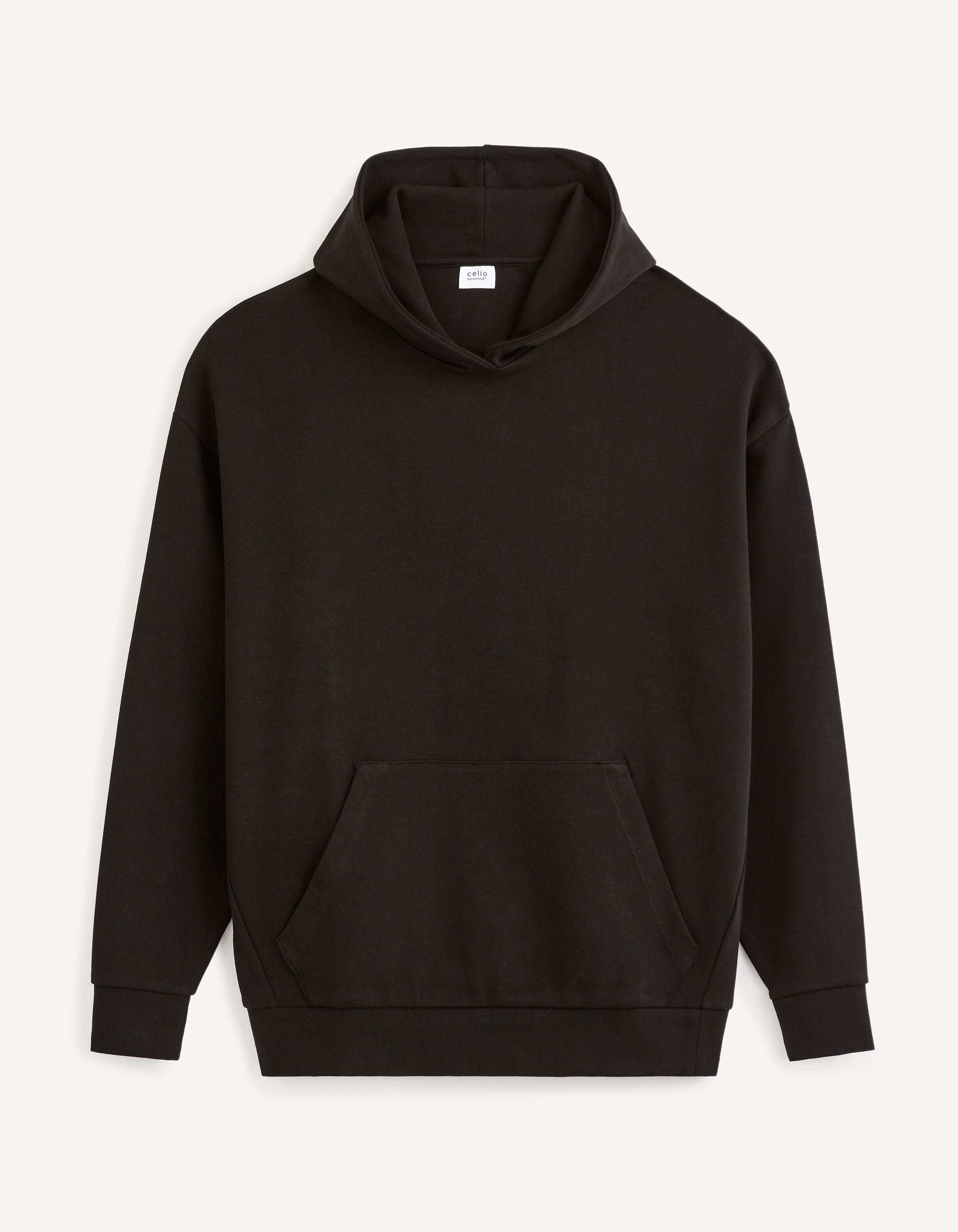 Sweat &agrave; capuche coton stretch - noir