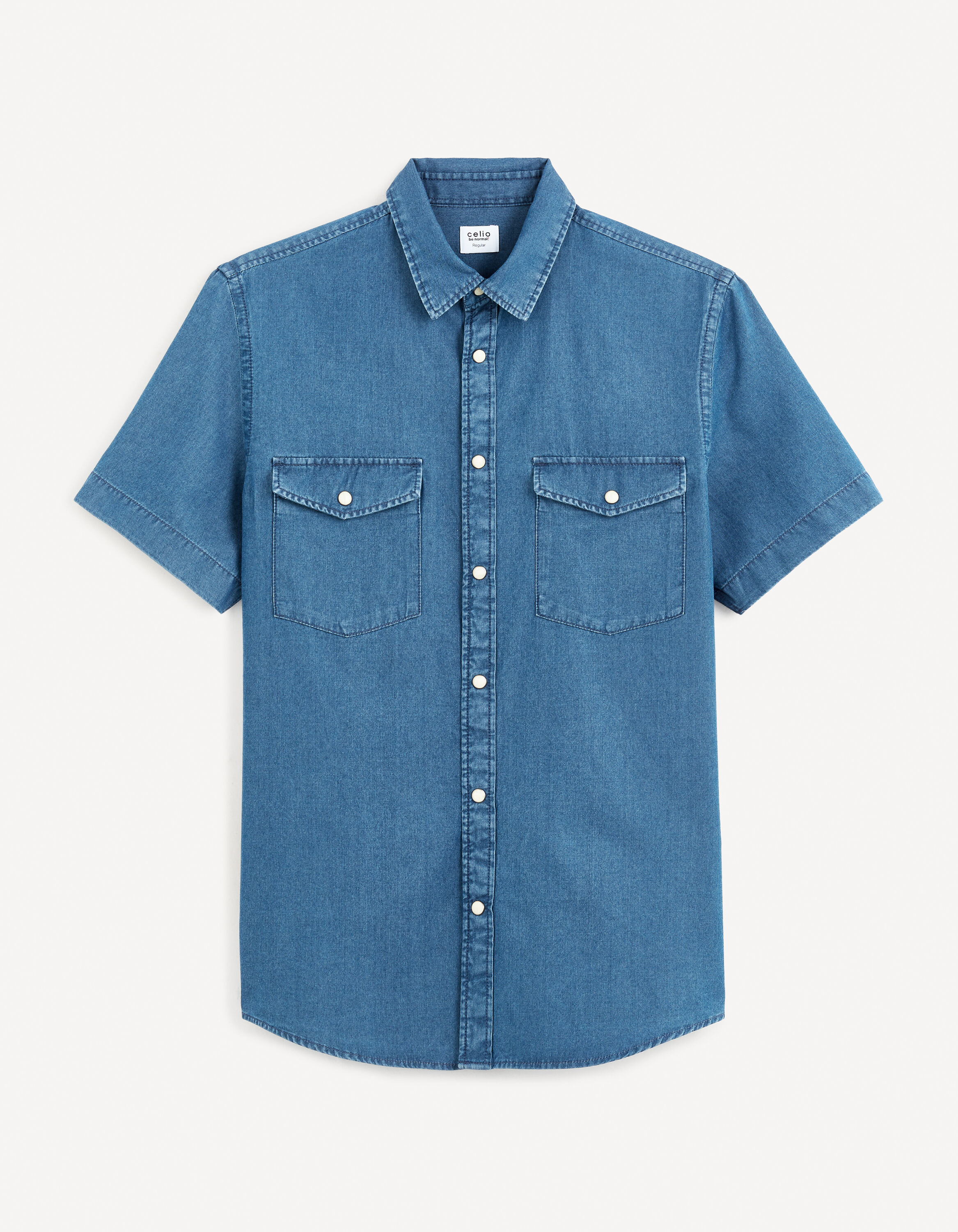Chemise en jean regular 100% coton - marine