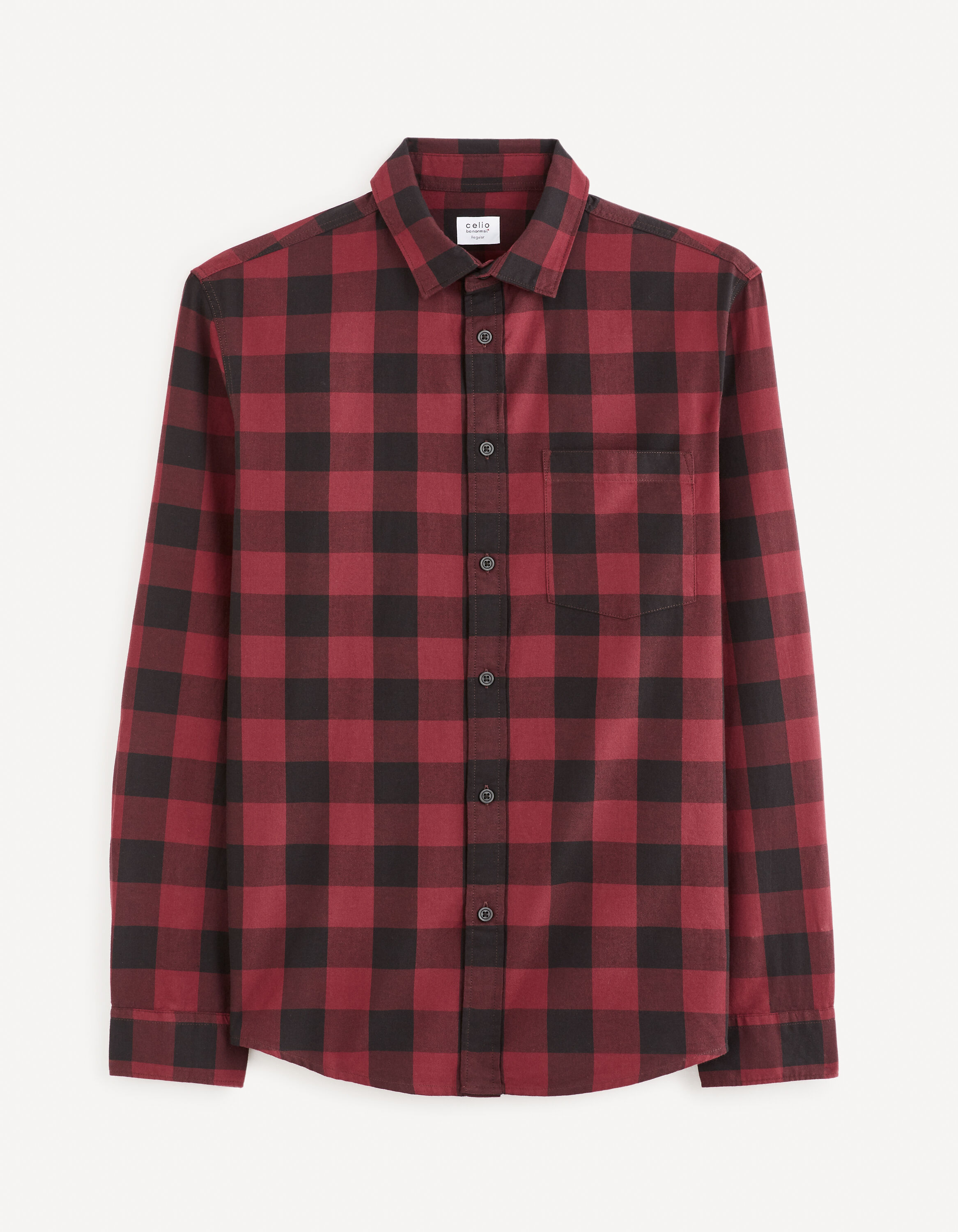 Chemise regular 100% coton - bordeaux