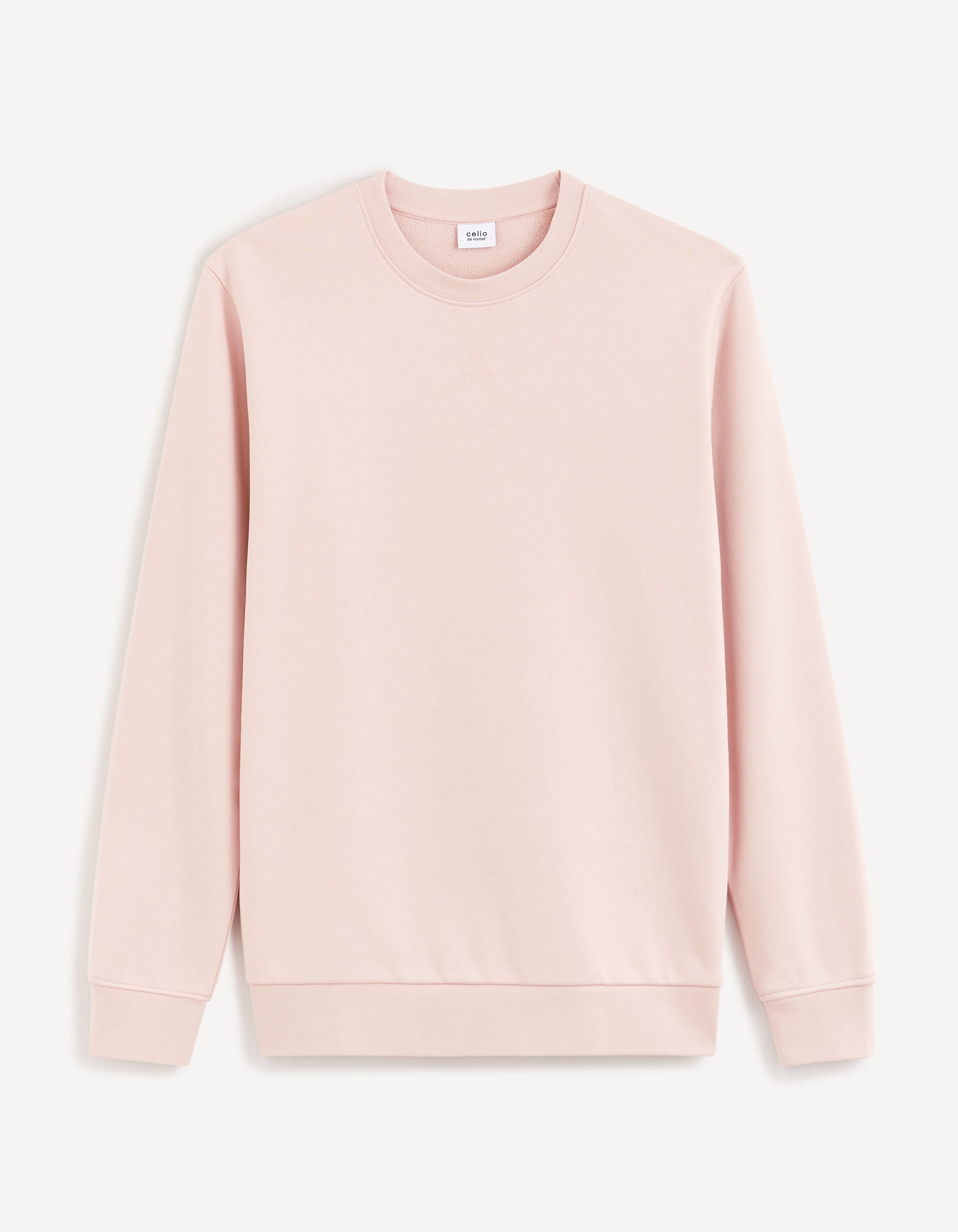Sweat col rond 100% coton - rose