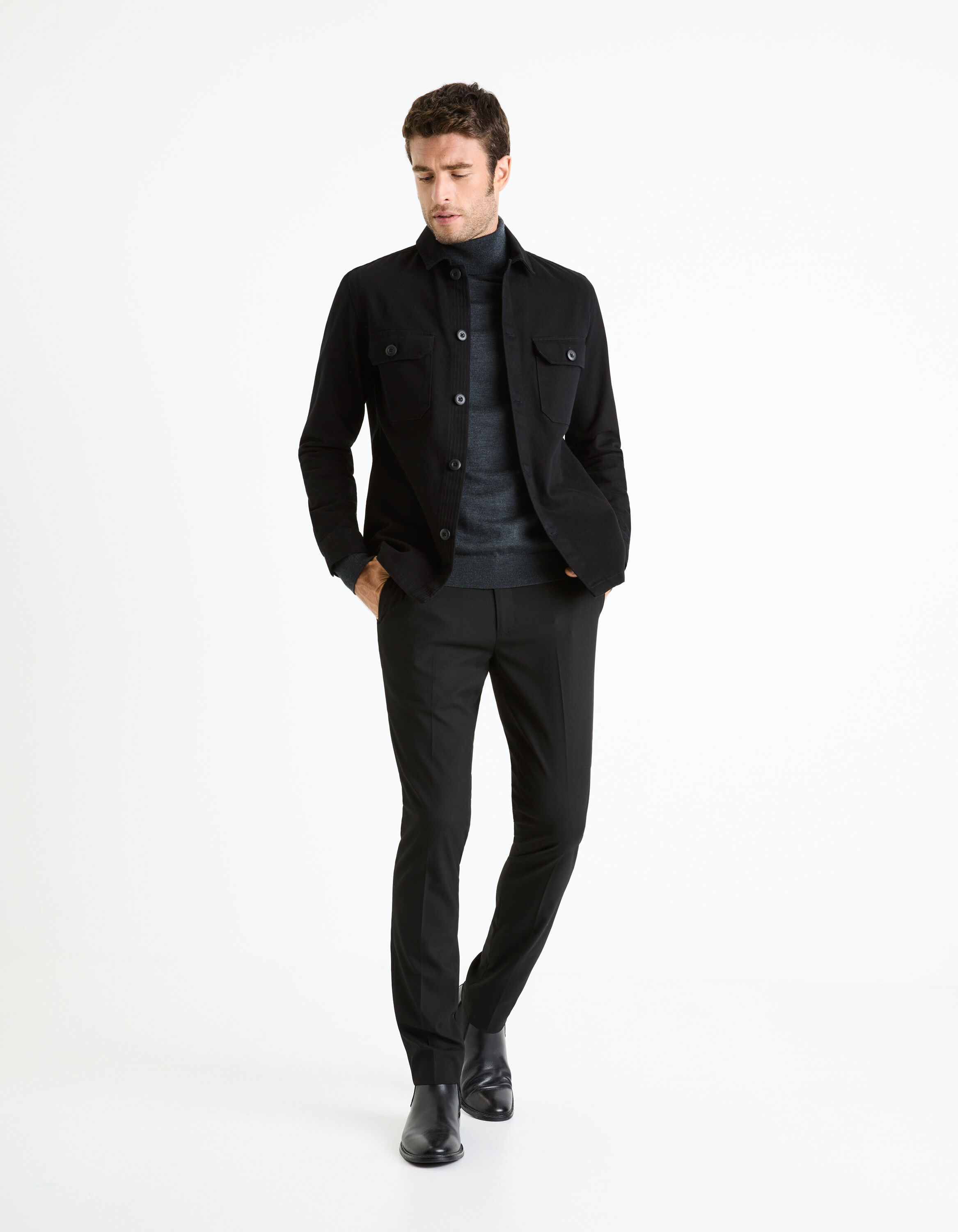 Surchemise oversize 100% coton - noir