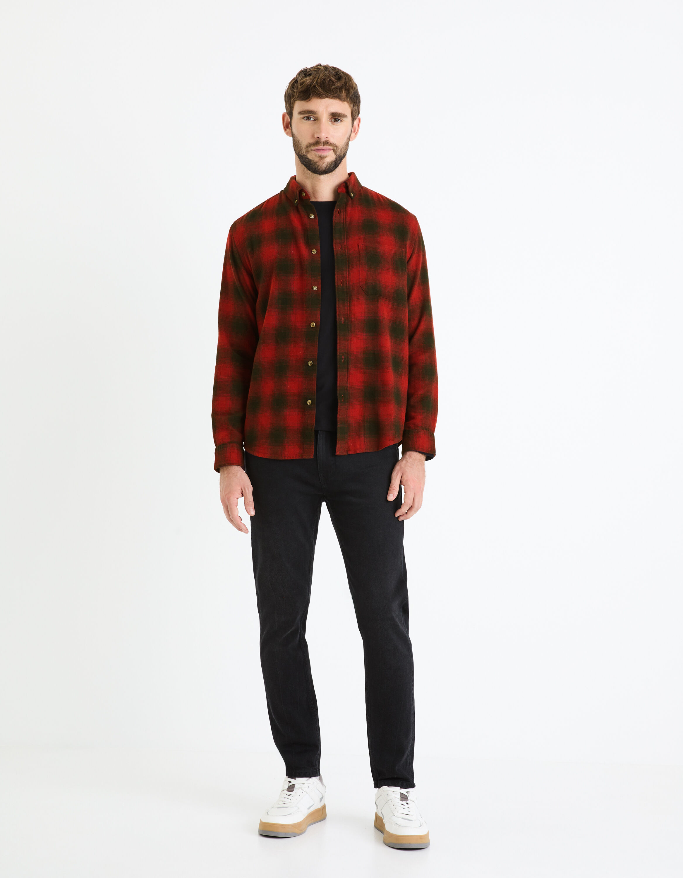 Chemise regular 100% coton - rouge