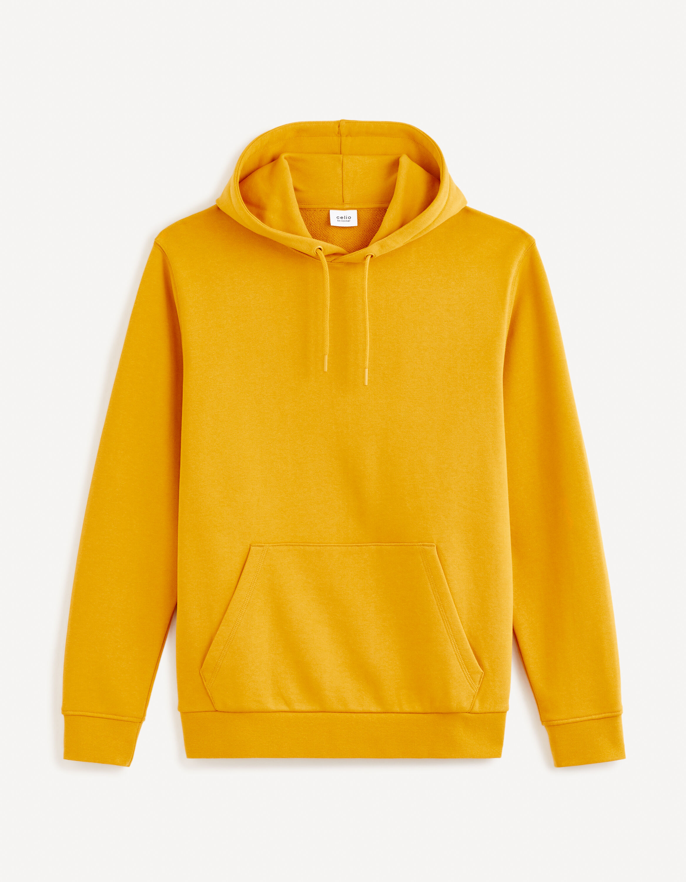 Sweat &agrave; capuche 100% coton - jaune