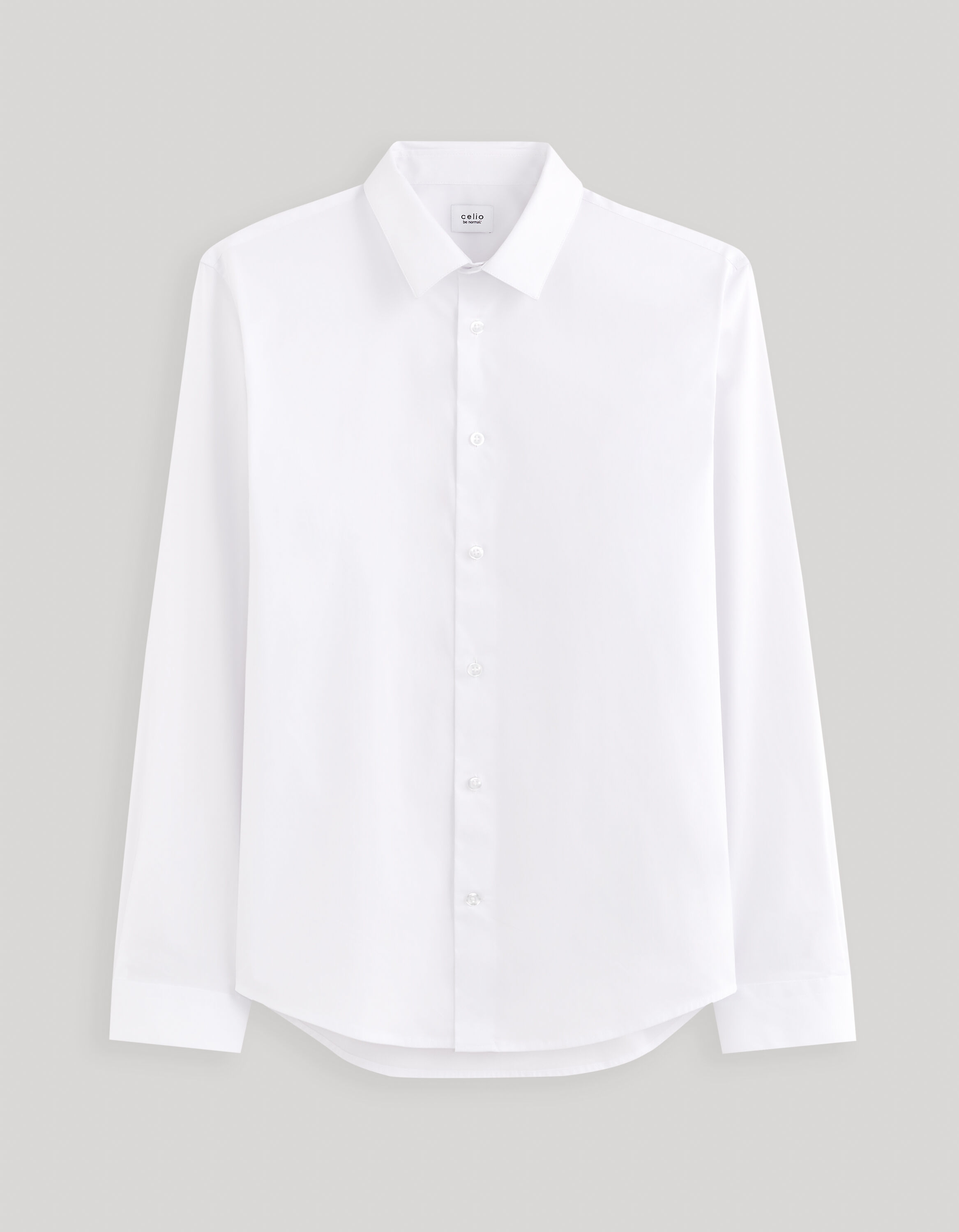 Chemise regular coton stretch - blanc