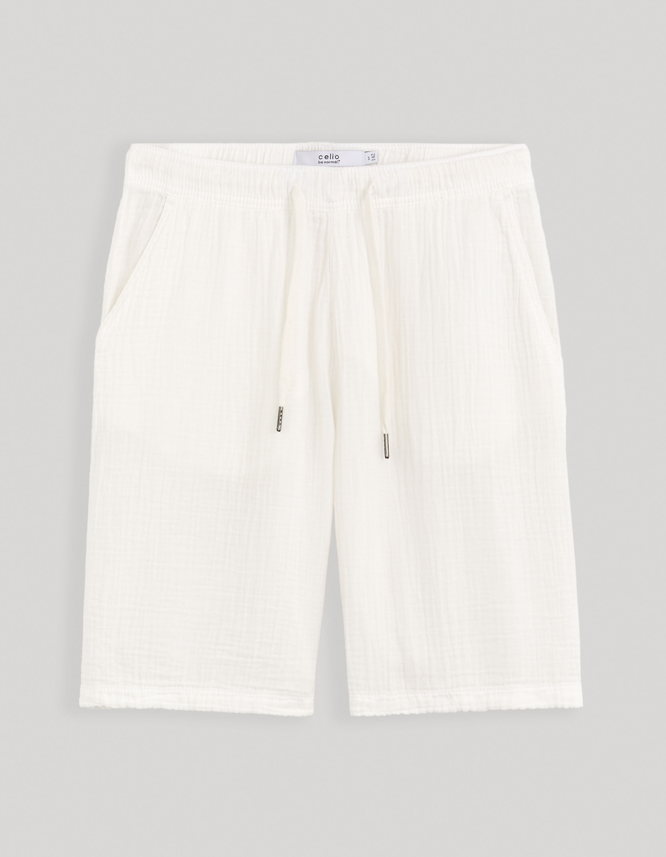 Bermuda 100% gaze de coton - blanc