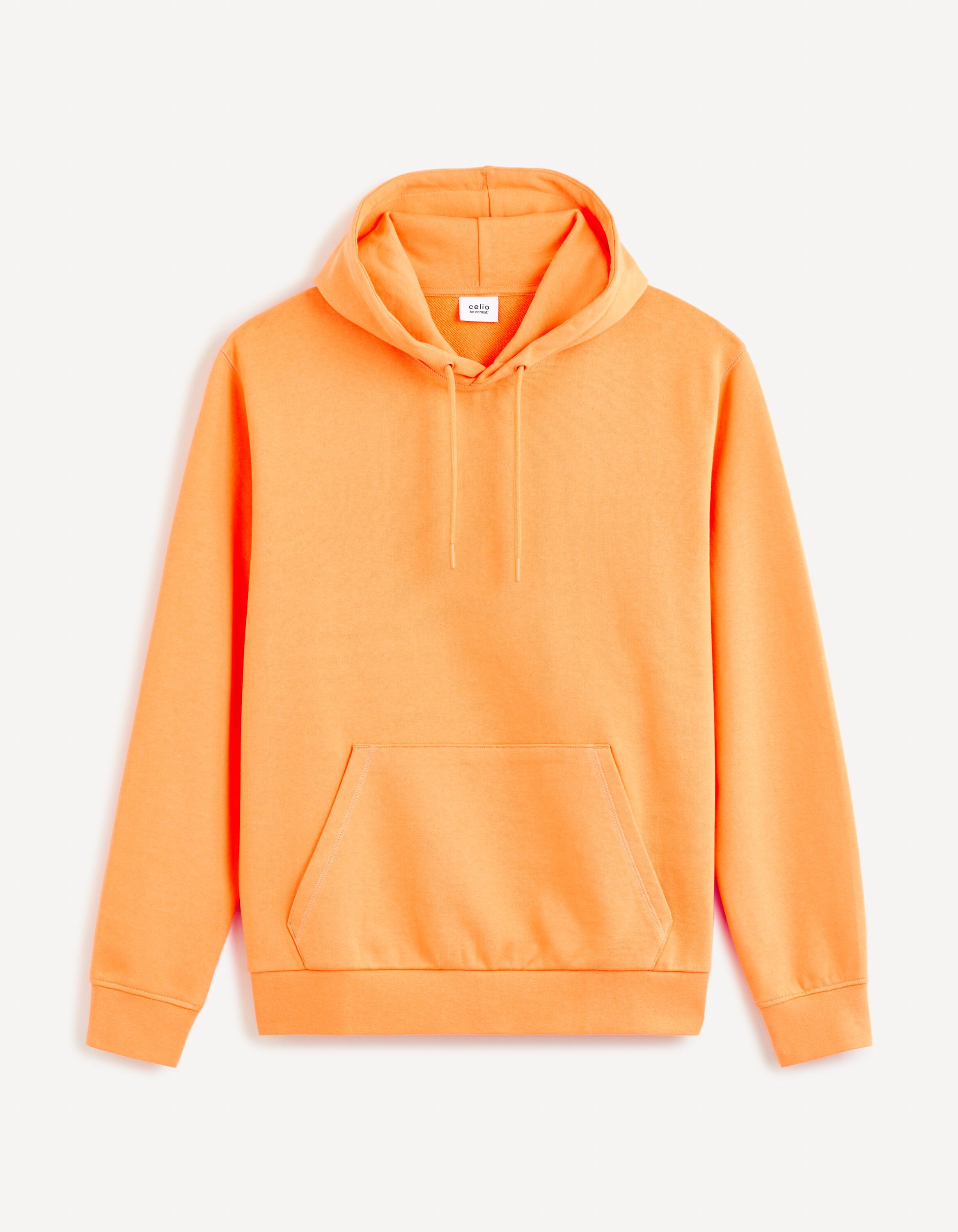 Sweat &agrave; capuche 100% coton - orange