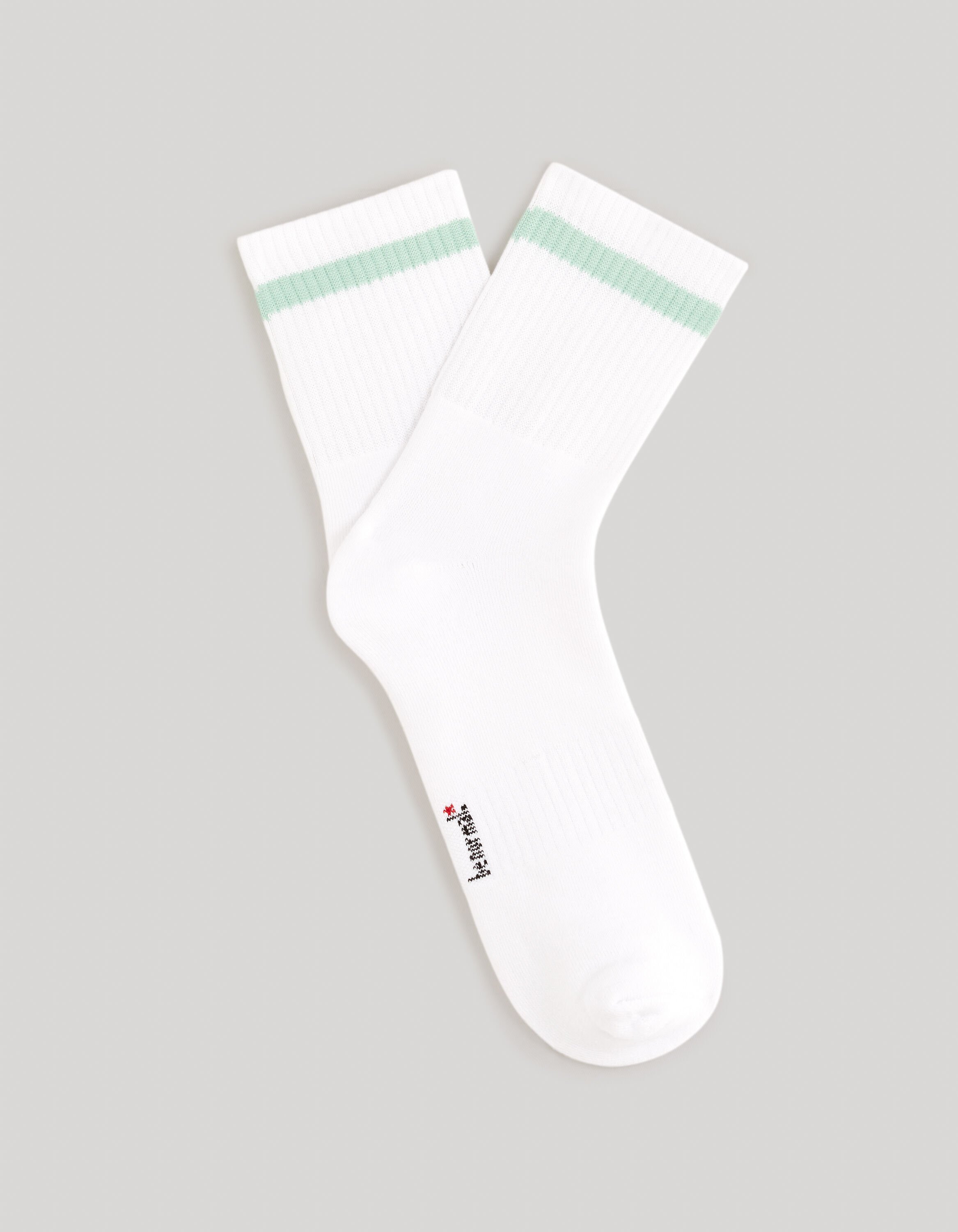 Chaussettes sport mi-haute coton - blanc