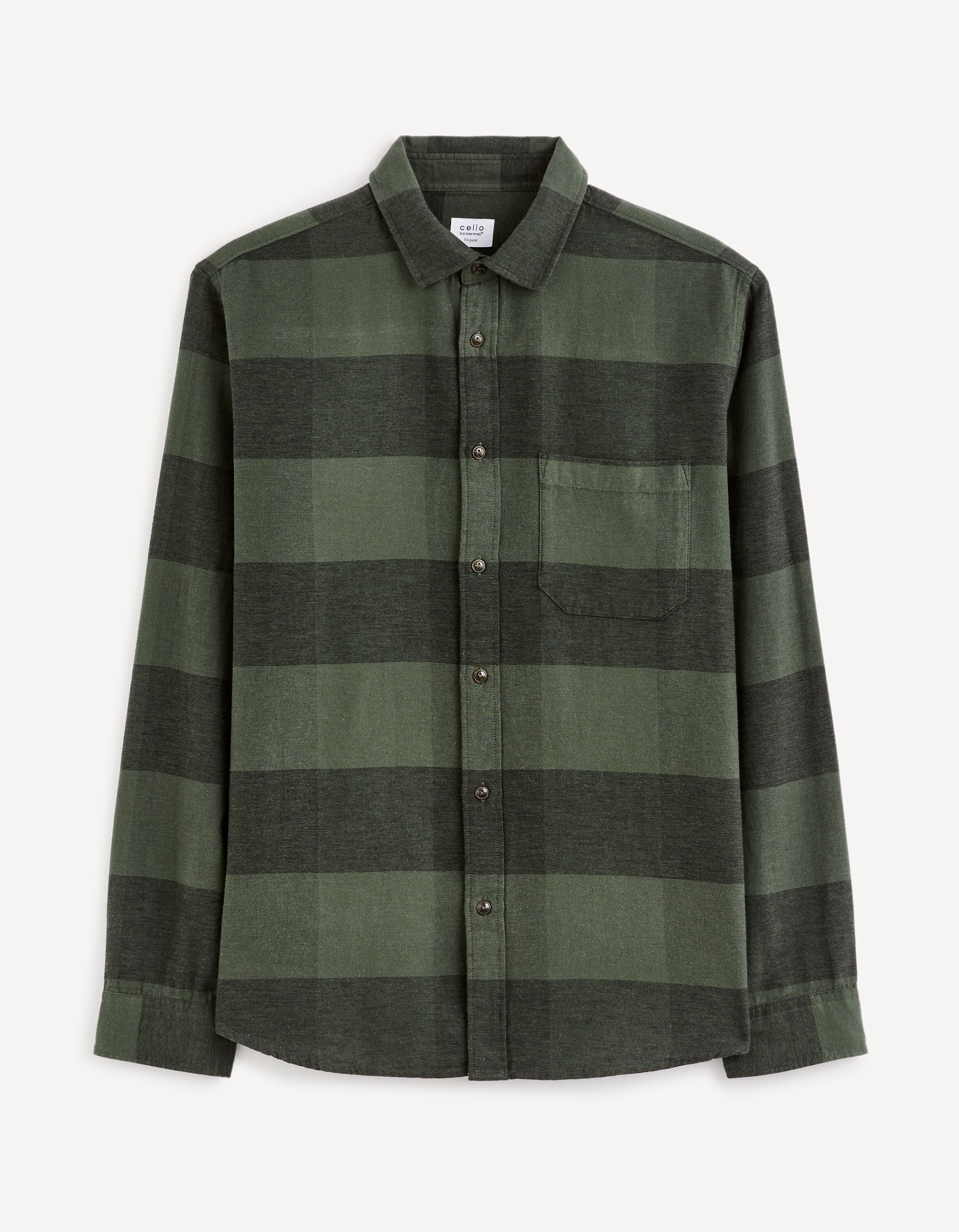 Chemise regular 100% coton - vert