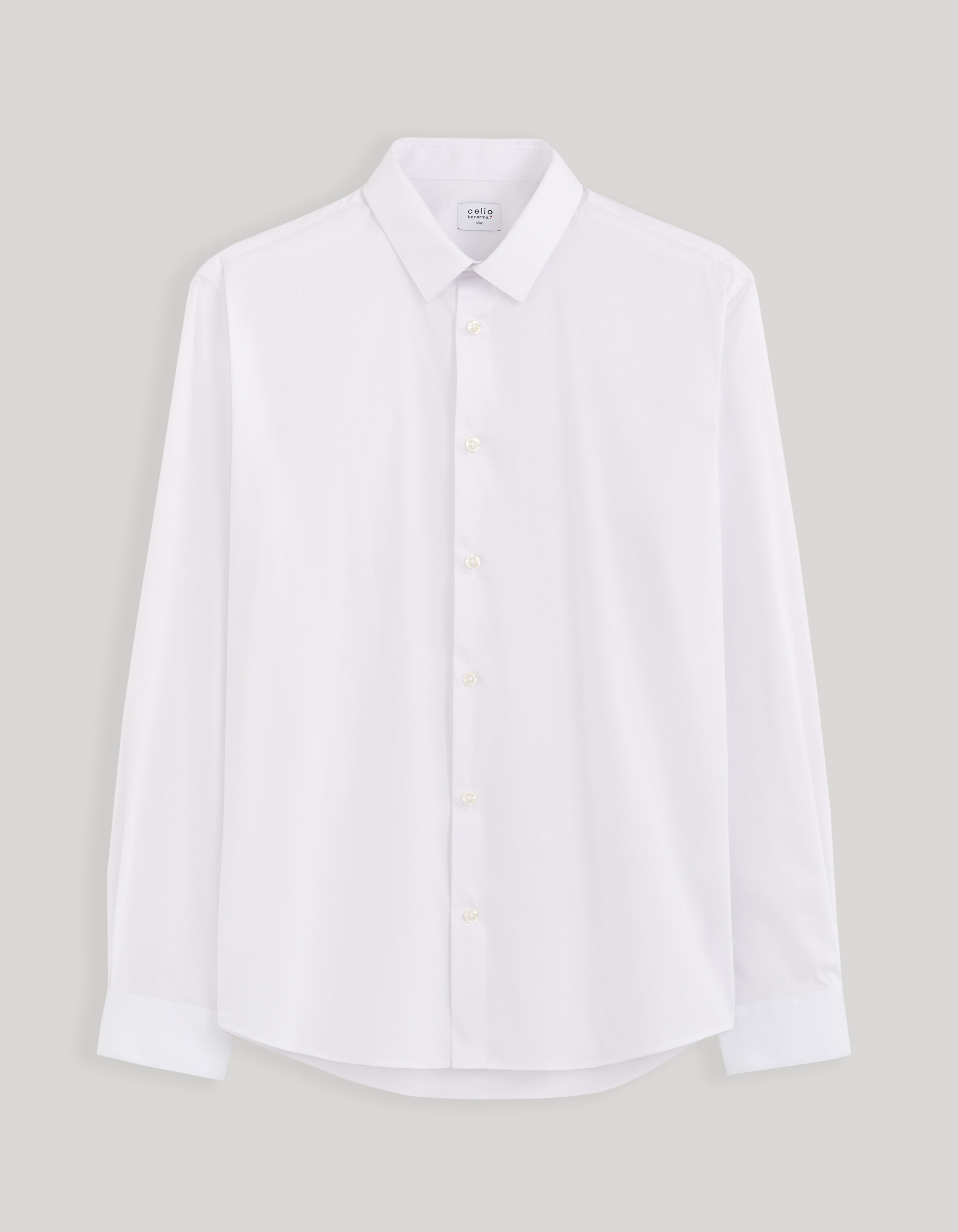 Chemise slim coton stretch - blanc