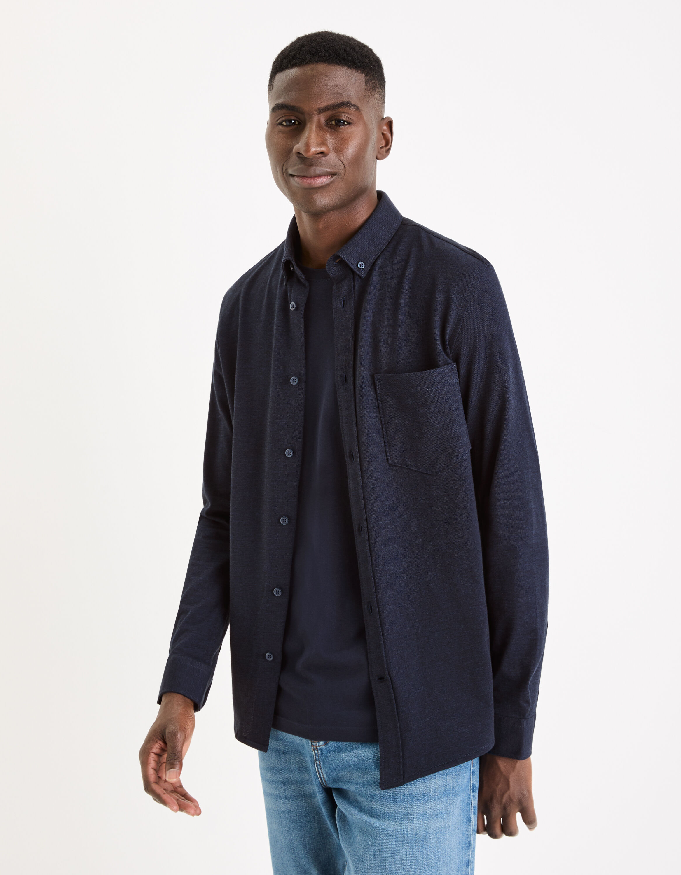 Chemise regular 100% coton - marine