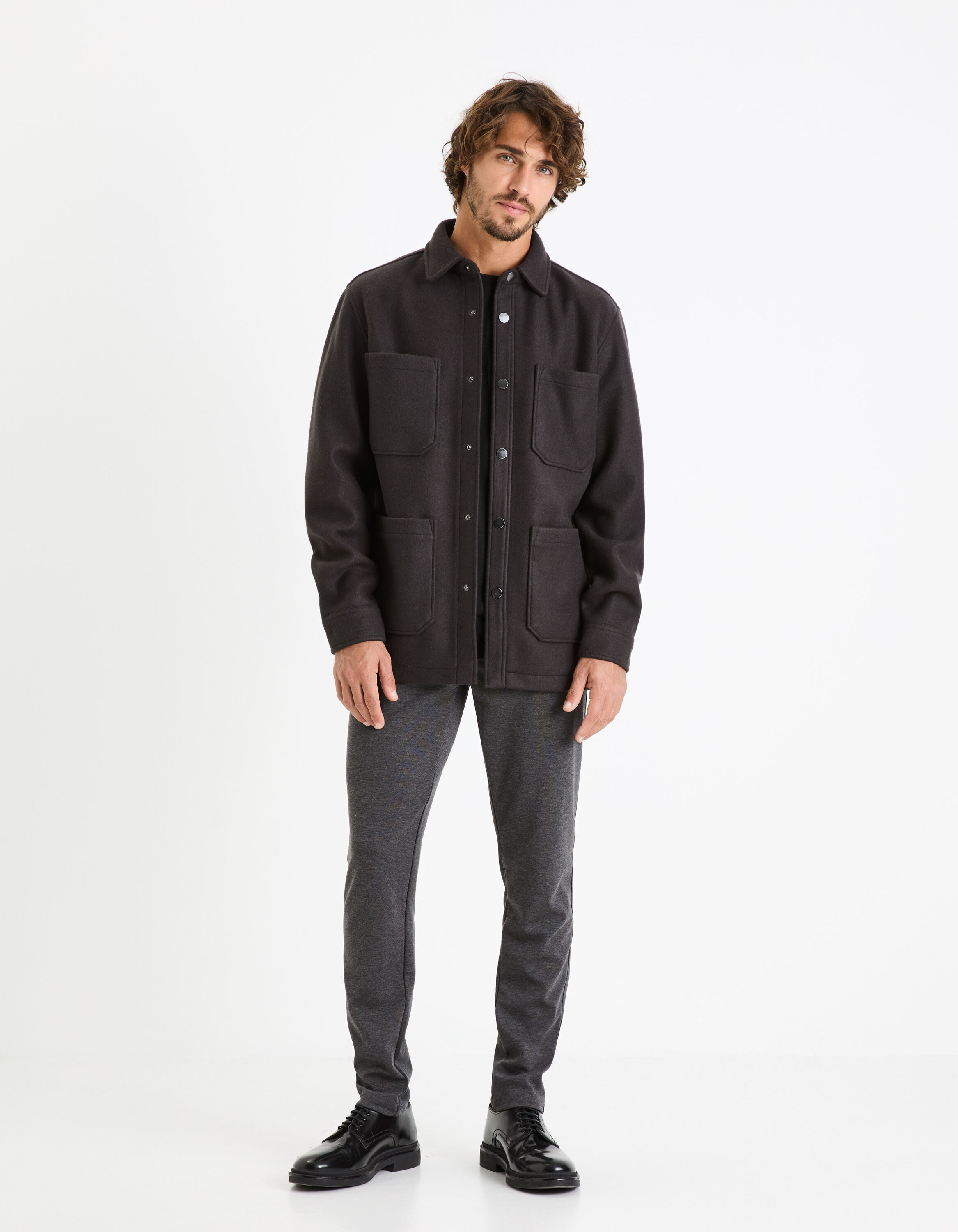 Chemise overshirt - gris chine
