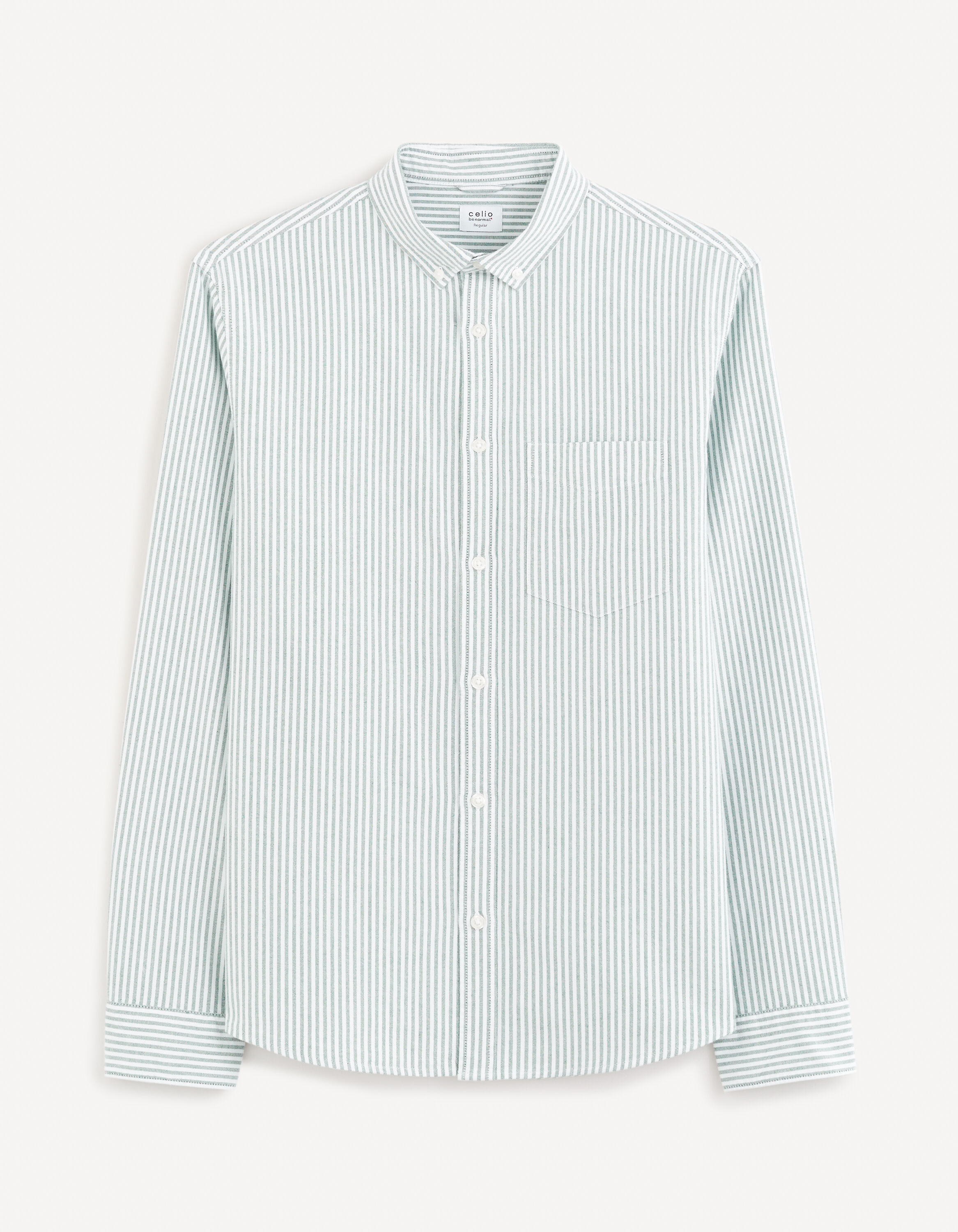 Chemise regular 100% coton oxford - vert fonc&eacute;