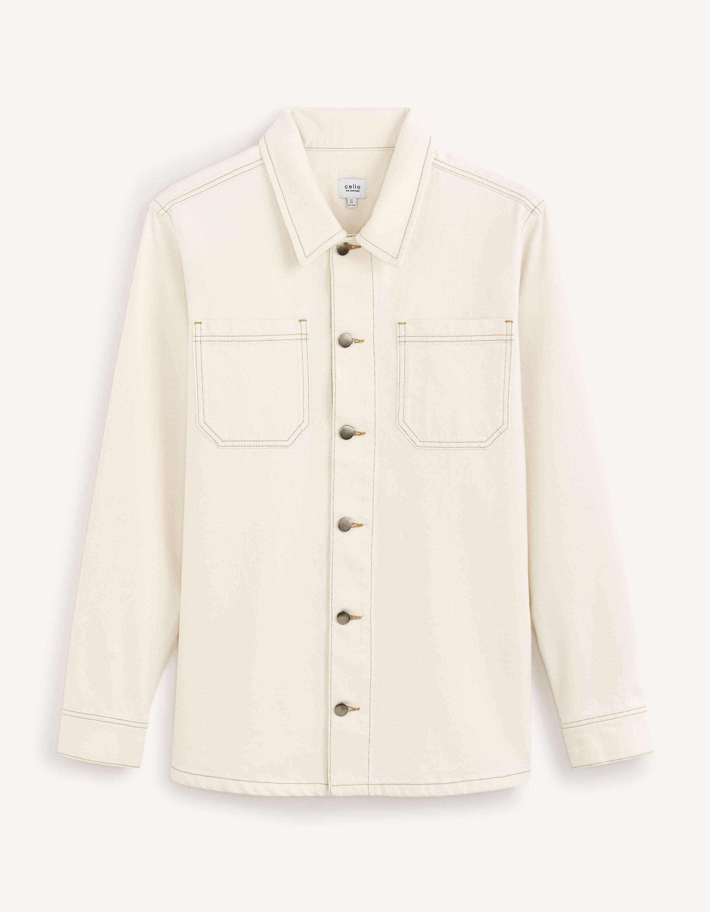 Surchemise oversize 100% coton - beige